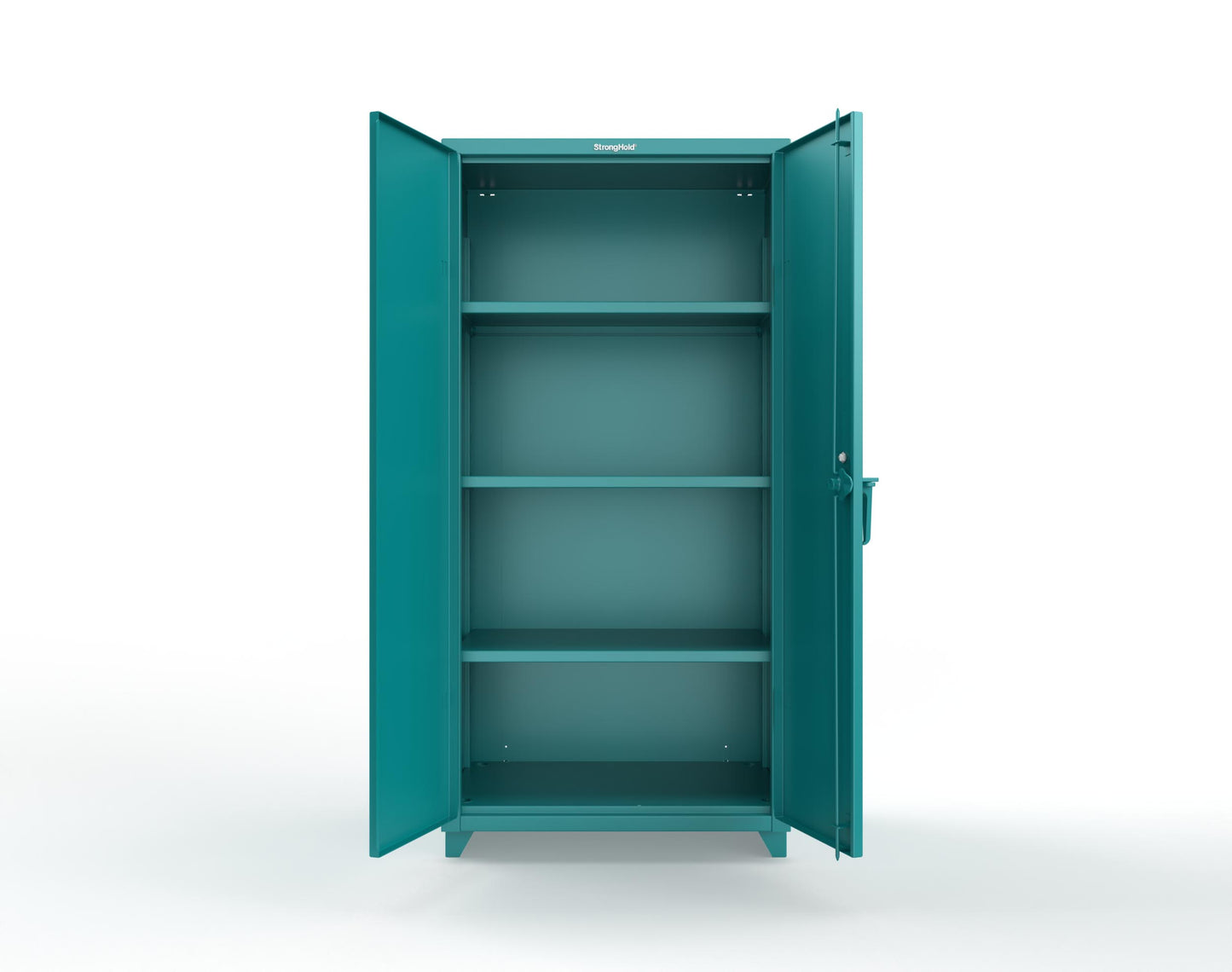 Extra Heavy Duty 14 GA Cabinet with 3 Shelves Secured by Keyless Entry Lock - 36 In. W x 24 In. D x 75 In. H - 36-243-EK-L-5021