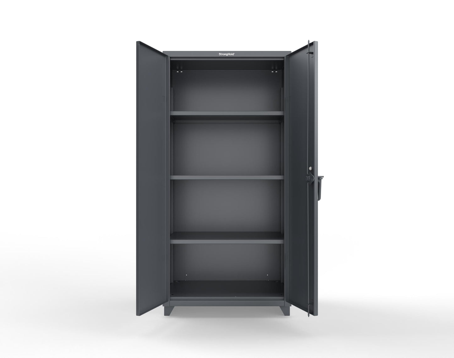 Extra Heavy Duty 14 GA Cabinet with 3 Shelves Secured by Keyless Entry Lock - 36 In. W x 24 In. D x 75 In. H - 36-243-EK-L-7024