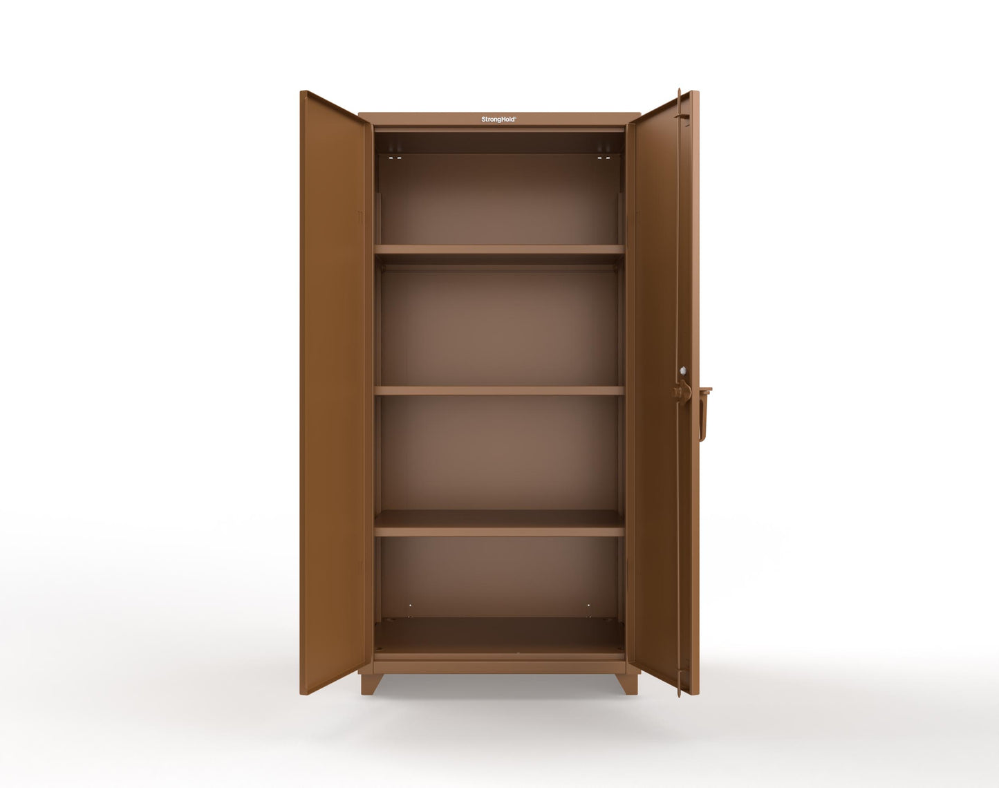 Extra Heavy Duty 14 GA Cabinet with 3 Shelves Secured by Keyless Entry Lock - 36 In. W x 24 In. D x 75 In. H - 36-243-EK-L-8008