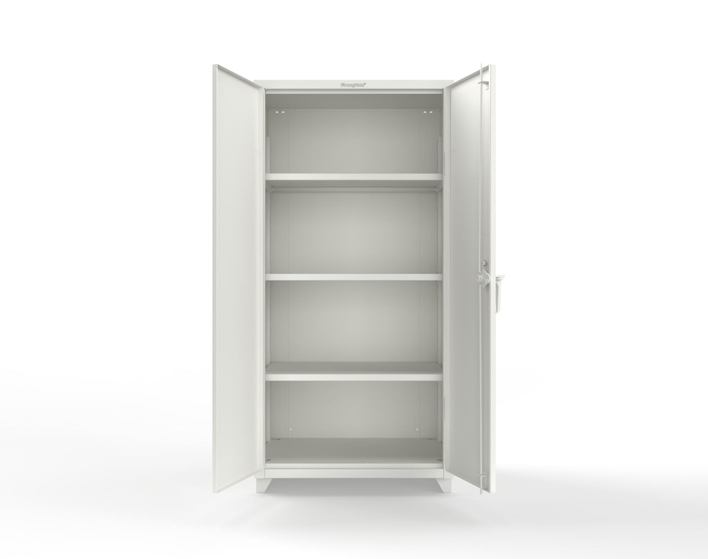 Extra Heavy Duty 14 GA Cabinet with 3 Shelves Secured by Keyless Entry Lock - 36 In. W x 24 In. D x 75 In. H - 36-243-EK-L-9003