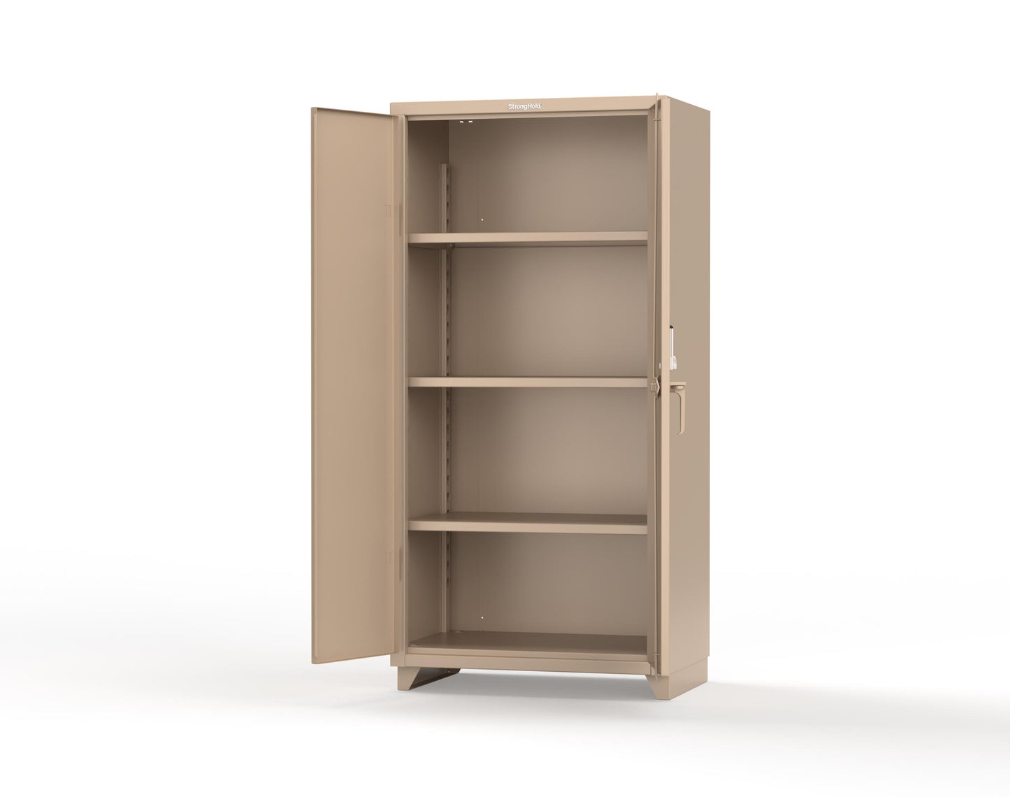 Extra Heavy Duty 14 GA Cabinet with 3 Shelves Secured by Keyless Entry Lock - 36 In. W x 24 In. D x 75 In. H - 36-243-EK-L-1019
