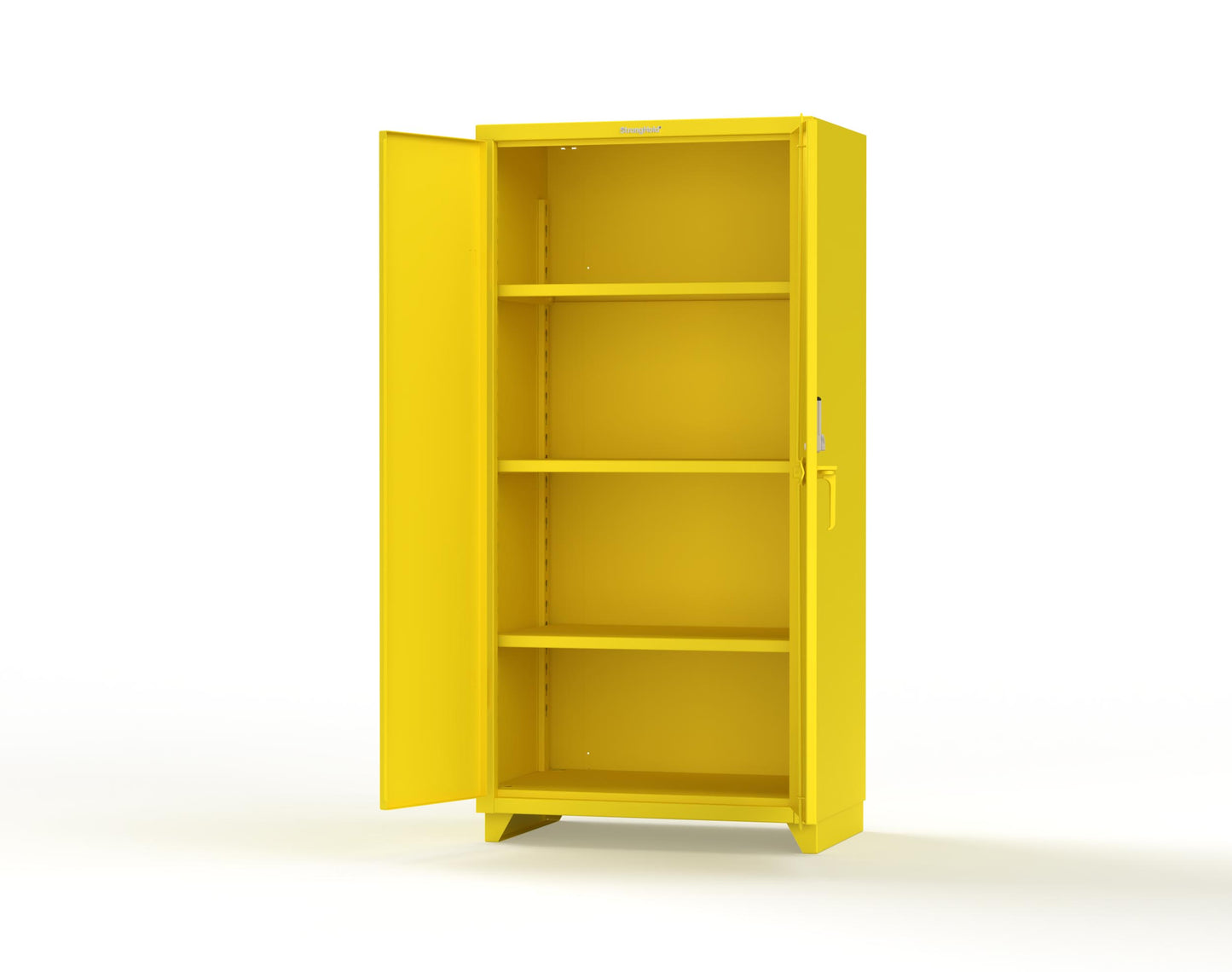 Extra Heavy Duty 14 GA Cabinet with 3 Shelves Secured by Keyless Entry Lock - 36 In. W x 24 In. D x 75 In. H - 36-243-EK-L-1021