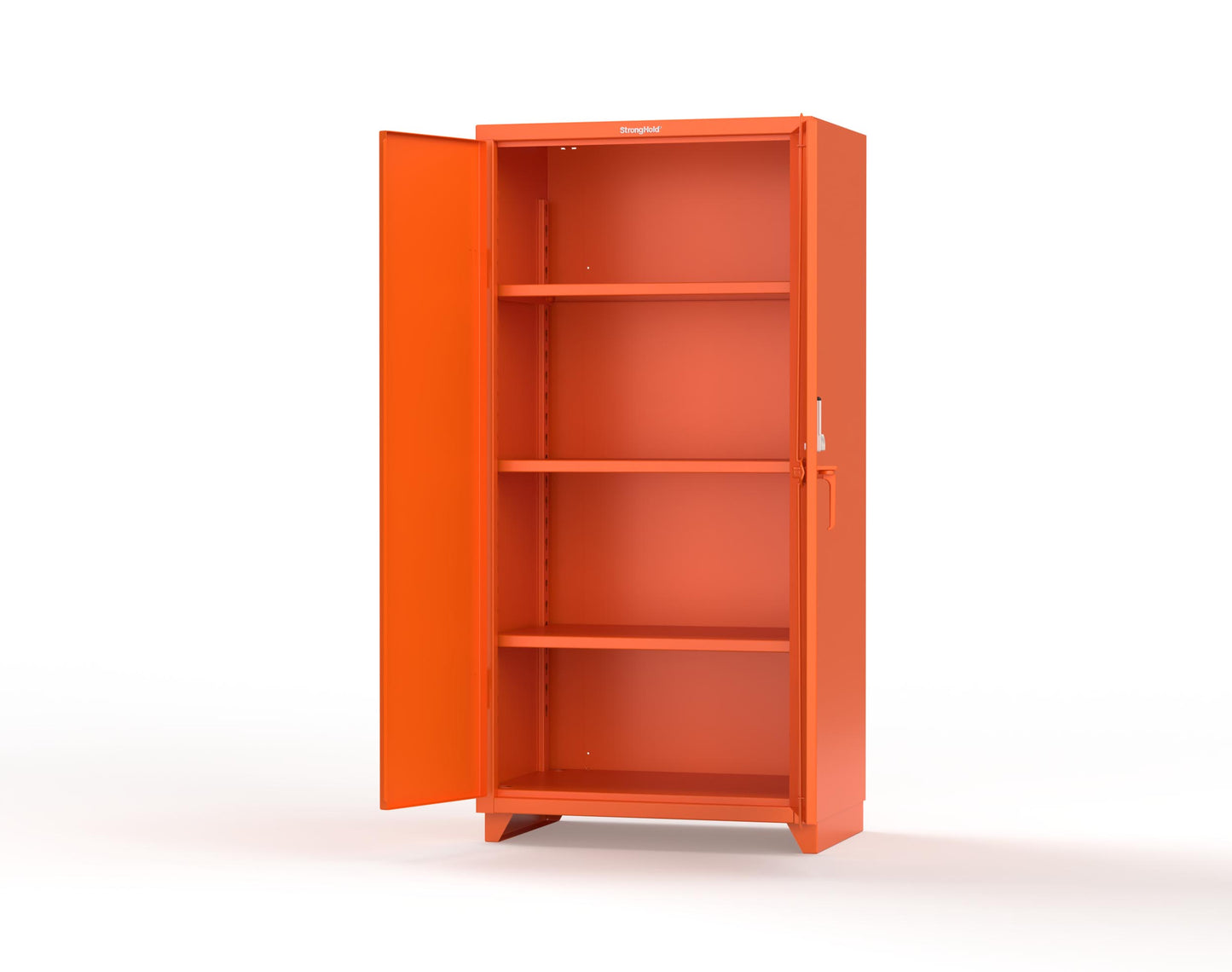 Extra Heavy Duty 14 GA Cabinet with 3 Shelves Secured by Keyless Entry Lock - 36 In. W x 24 In. D x 75 In. H - 36-243-EK-L-2009