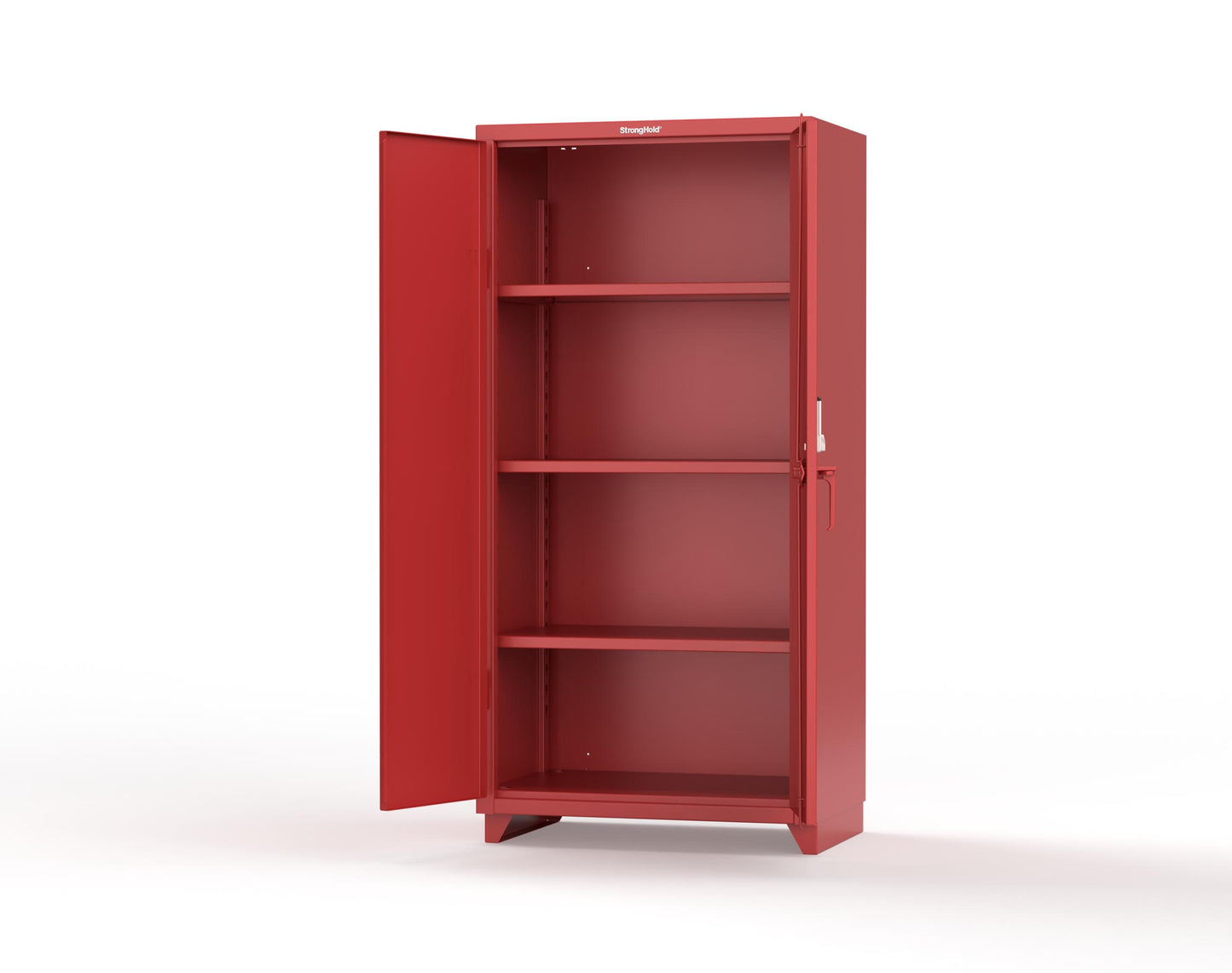 Extra Heavy Duty 14 GA Cabinet with 3 Shelves Secured by Keyless Entry Lock - 36 In. W x 24 In. D x 75 In. H - 36-243-EK-L-3001