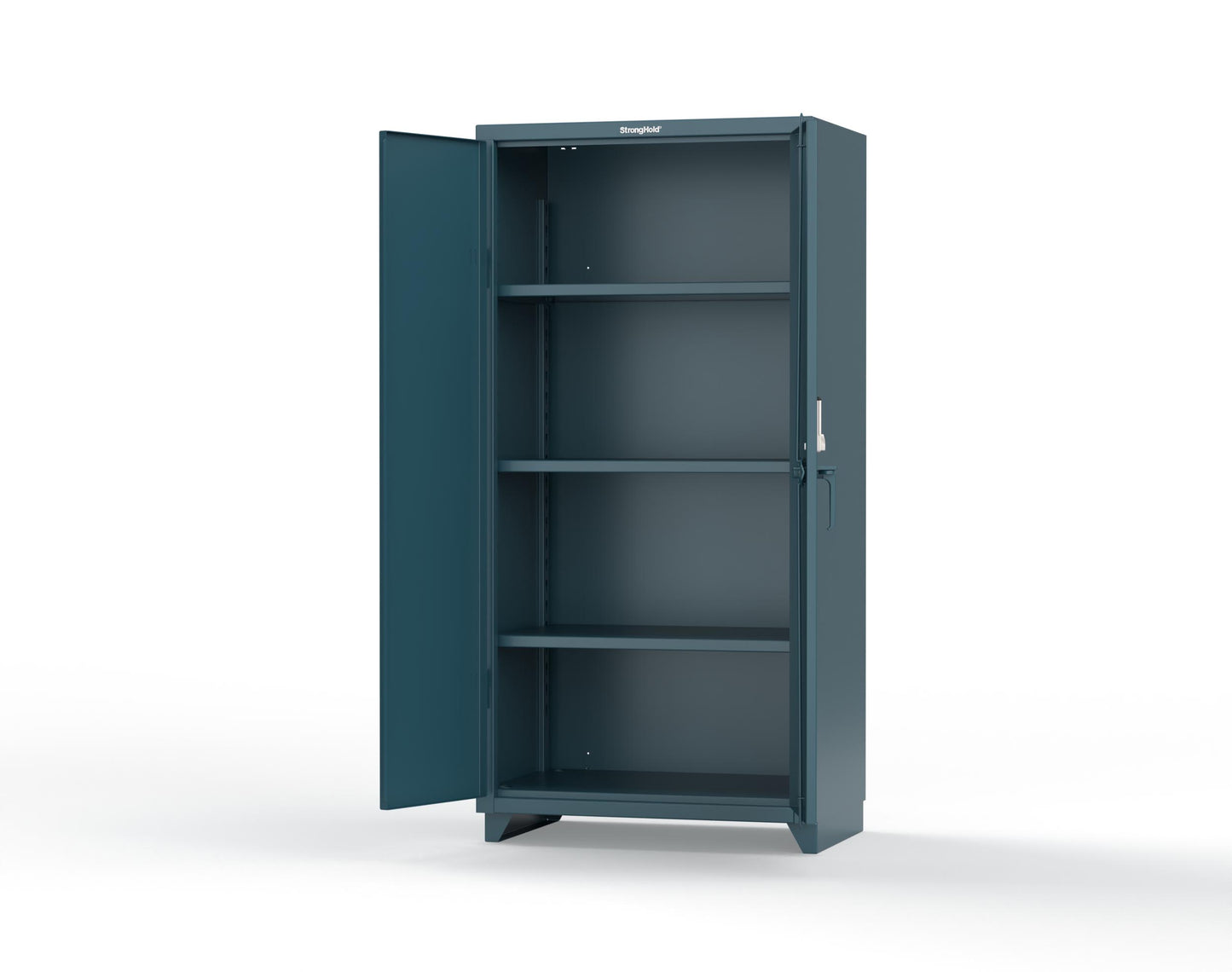Extra Heavy Duty 14 GA Cabinet with 3 Shelves Secured by Keyless Entry Lock - 36 In. W x 24 In. D x 75 In. H - 36-243-EK-L-5001