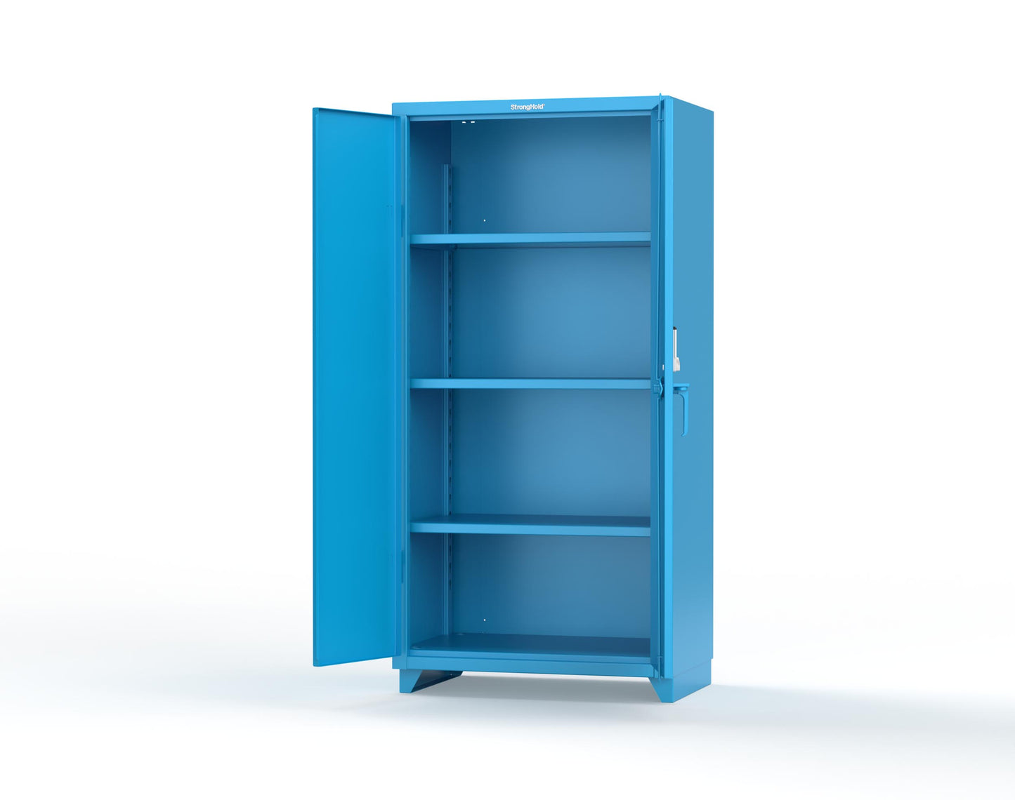 Extra Heavy Duty 14 GA Cabinet with 3 Shelves Secured by Keyless Entry Lock - 36 In. W x 24 In. D x 75 In. H - 36-243-EK-L-5012
