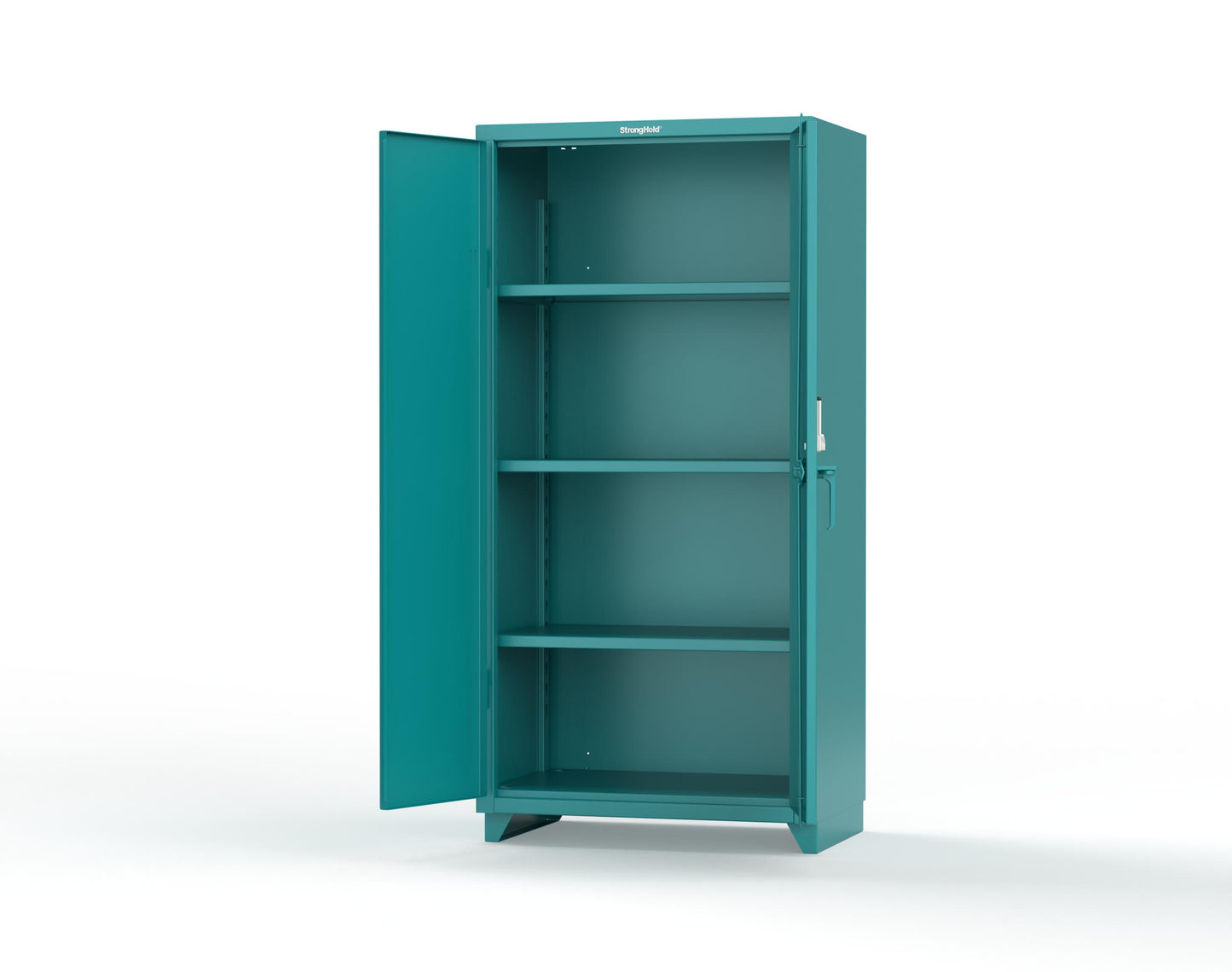 Extra Heavy Duty 14 GA Cabinet with 3 Shelves Secured by Keyless Entry Lock - 36 In. W x 24 In. D x 75 In. H - 36-243-EK-L-5021