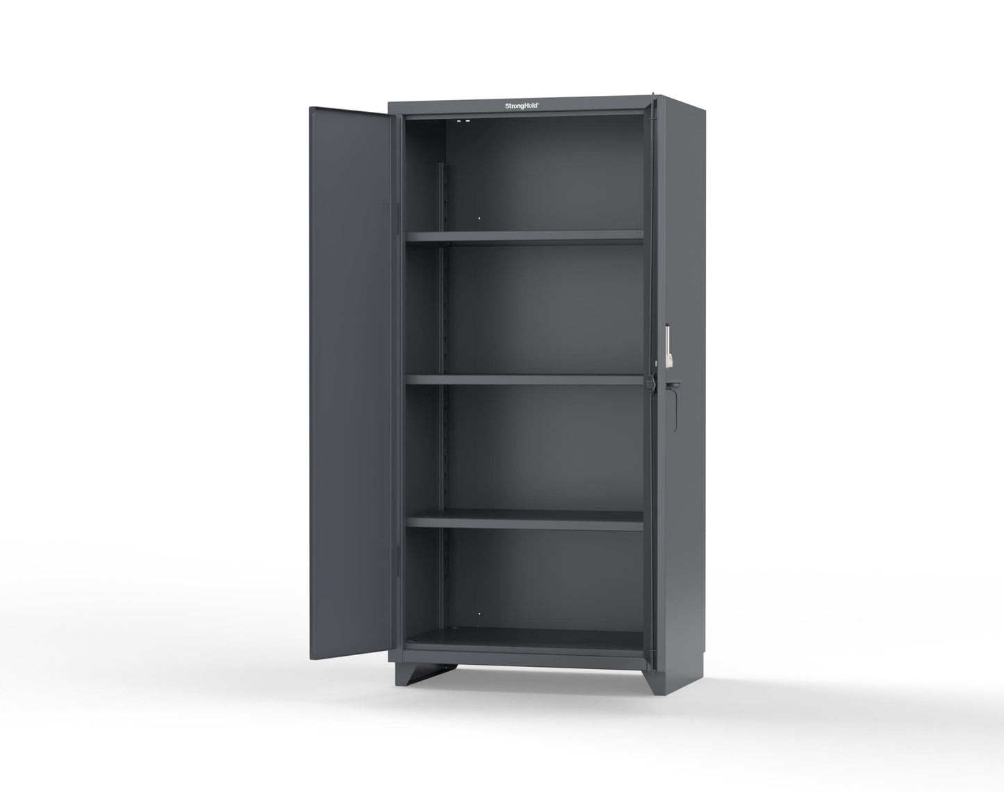Extra Heavy Duty 14 GA Cabinet with 3 Shelves Secured by Keyless Entry Lock - 36 In. W x 24 In. D x 75 In. H - 36-243-EK-L-7024
