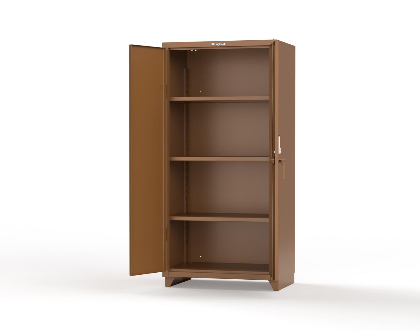 Extra Heavy Duty 14 GA Cabinet with 3 Shelves Secured by Keyless Entry Lock - 36 In. W x 24 In. D x 75 In. H - 36-243-EK-L-8008