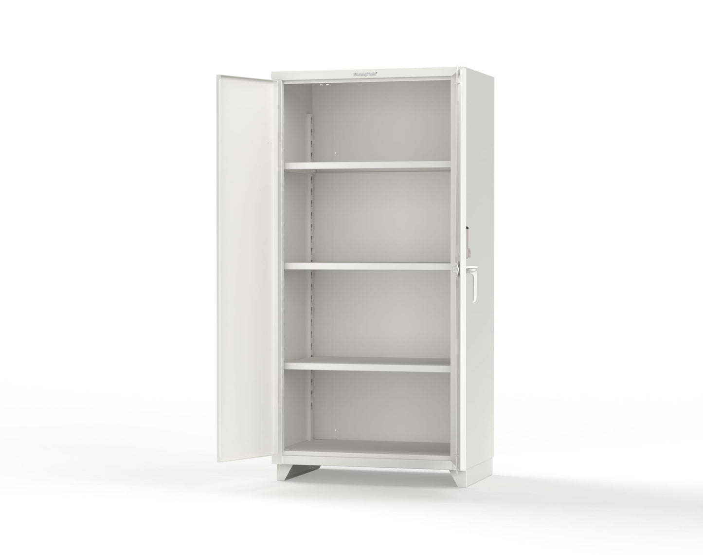 Extra Heavy Duty 14 GA Cabinet with 3 Shelves Secured by Keyless Entry Lock - 36 In. W x 24 In. D x 75 In. H - 36-243-EK-L-9003