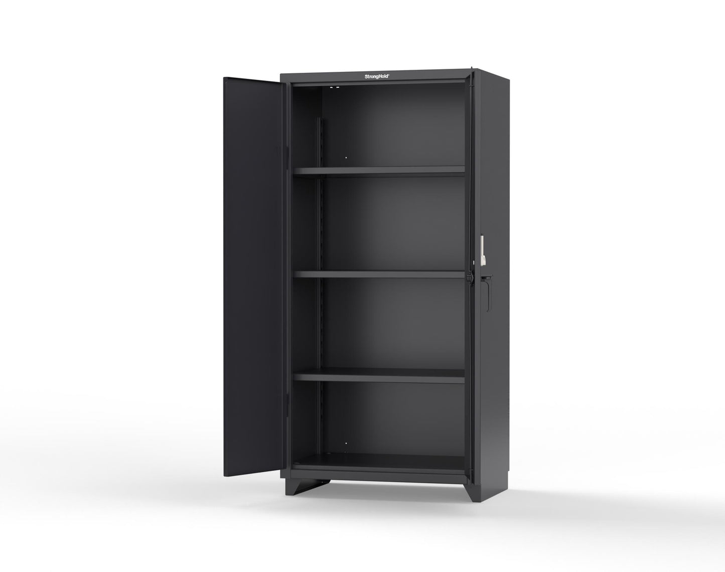 Extra Heavy Duty 14 GA Cabinet with 3 Shelves Secured by Keyless Entry Lock - 36 In. W x 24 In. D x 75 In. H - 36-243-EK-L-9005