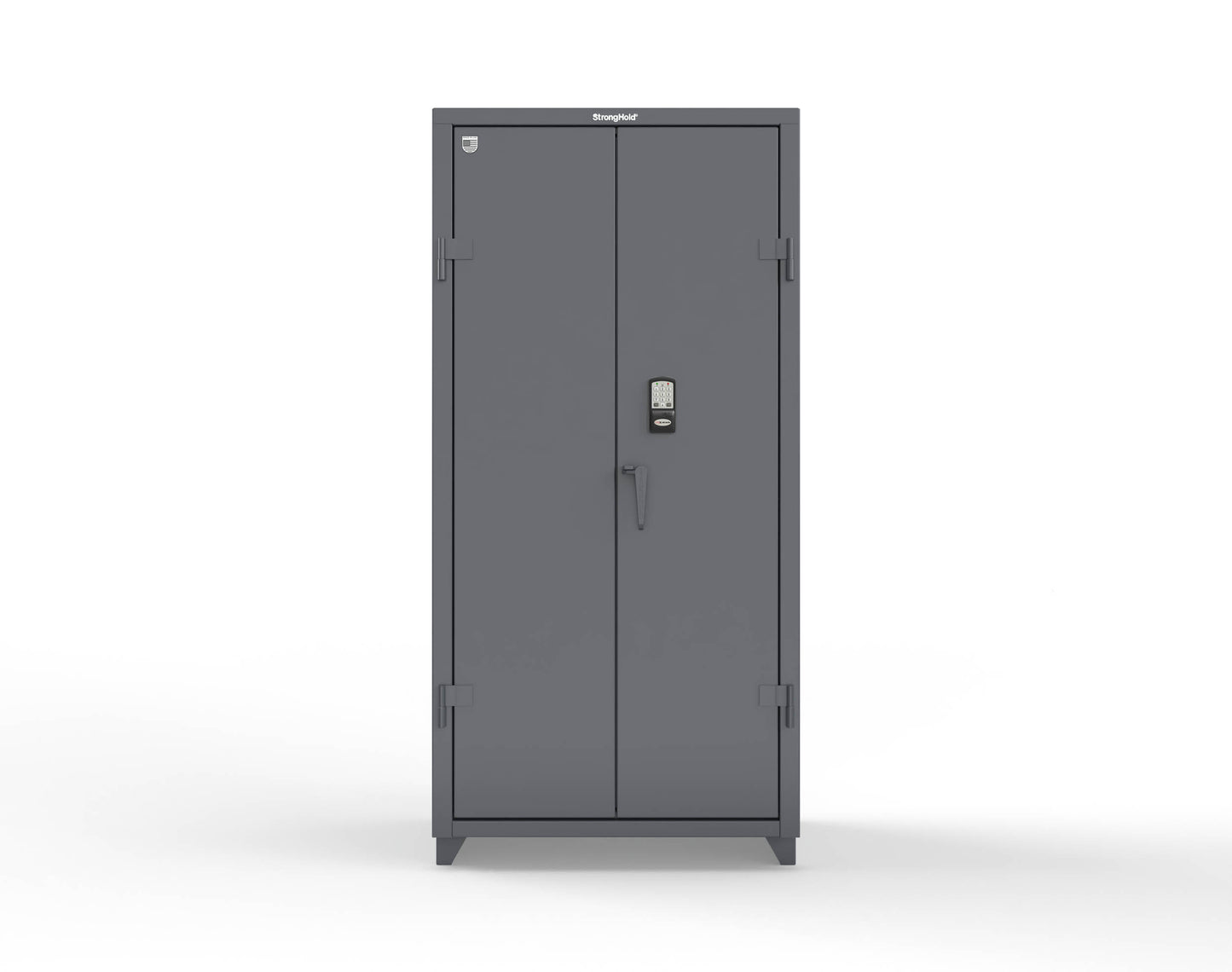 Extra Heavy Duty 14 GA Cabinet with 3 Shelves Secured by Electronic Lock & Card Reader (HID iClass) - 36 In. W x 24 In. D x 75 In. H - 36-243-PI-L-7024