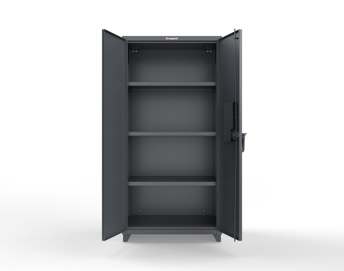 Extra Heavy Duty 14 GA Cabinet with 3 Shelves Secured by Electronic Lock & Card Reader (HID iClass) - 36 In. W x 24 In. D x 75 In. H - 36-243-PI-L-7024