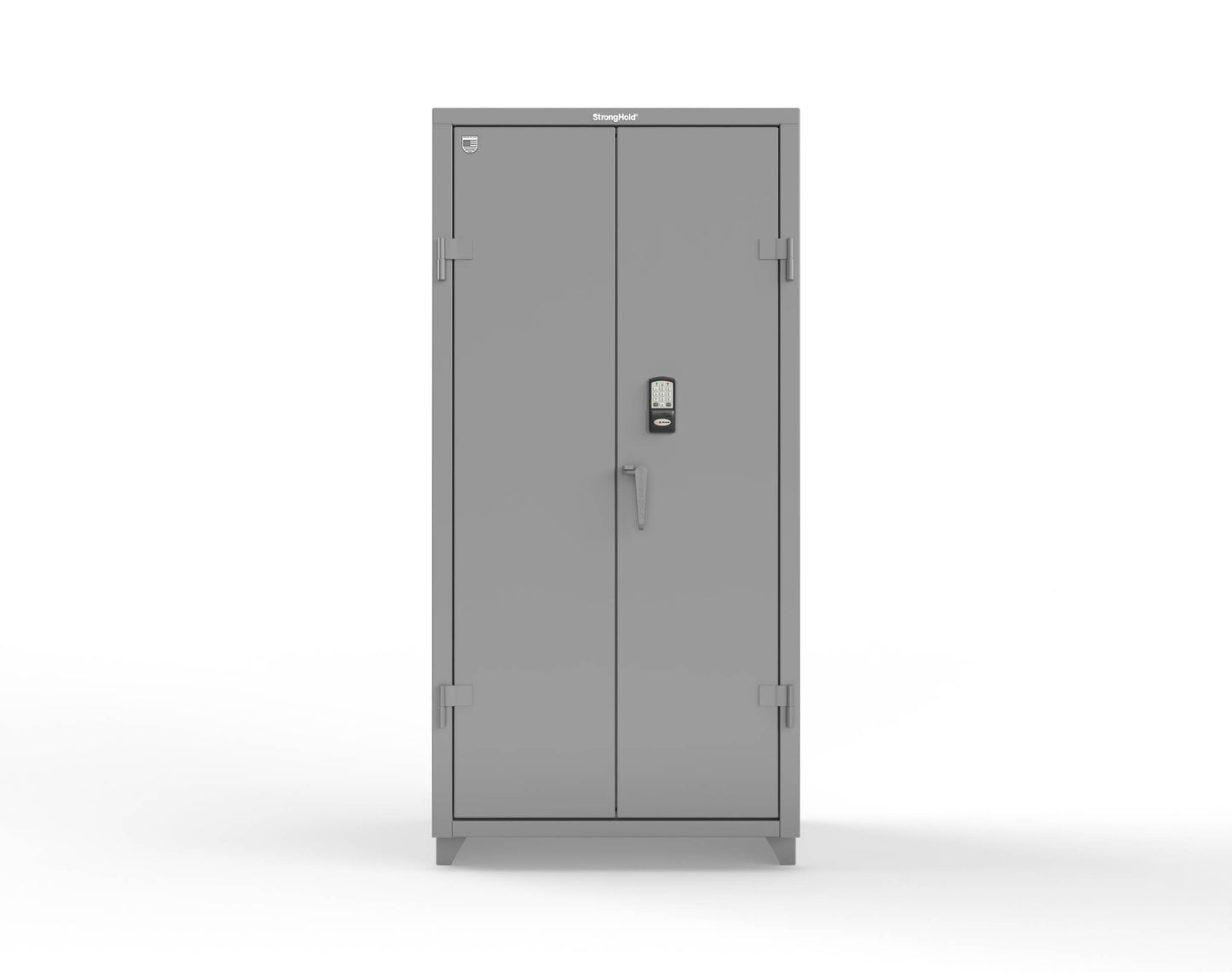 Extra Heavy Duty 14 GA Cabinet with 3 Shelves Secured by Electronic Lock & Card Reader (HID iClass) - 36 In. W x 24 In. D x 75 In. H - 36-243-PI-L-7037