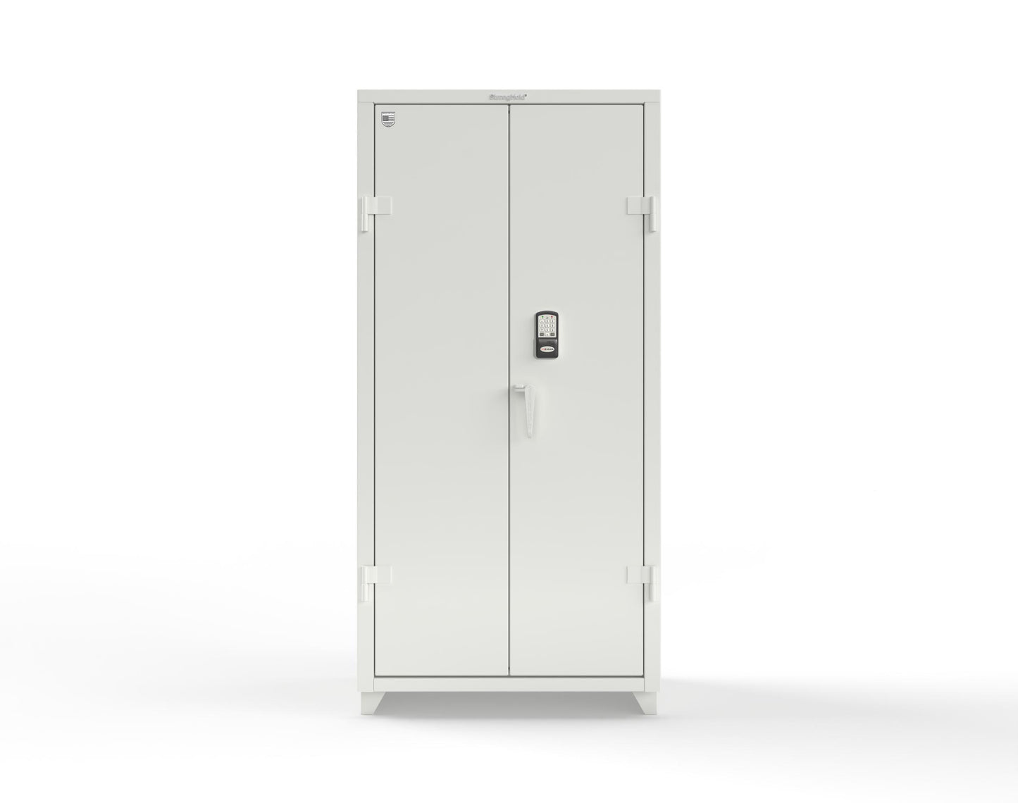 Extra Heavy Duty 14 GA Cabinet with 3 Shelves Secured by Electronic Lock & Card Reader (HID iClass) - 36 In. W x 24 In. D x 75 In. H - 36-243-PI-L-9003