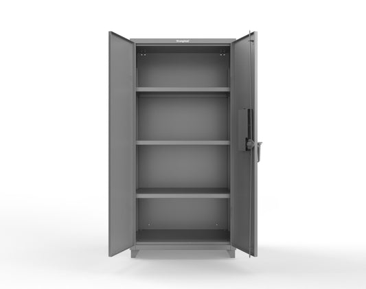 Extra Heavy Duty 14 GA Cabinet with 3 Shelves Secured by Electronic Lock & Card Reader (HID iClass) - 36 In. W x 24 In. D x 75 In. H - 36-243-PI-L-7037