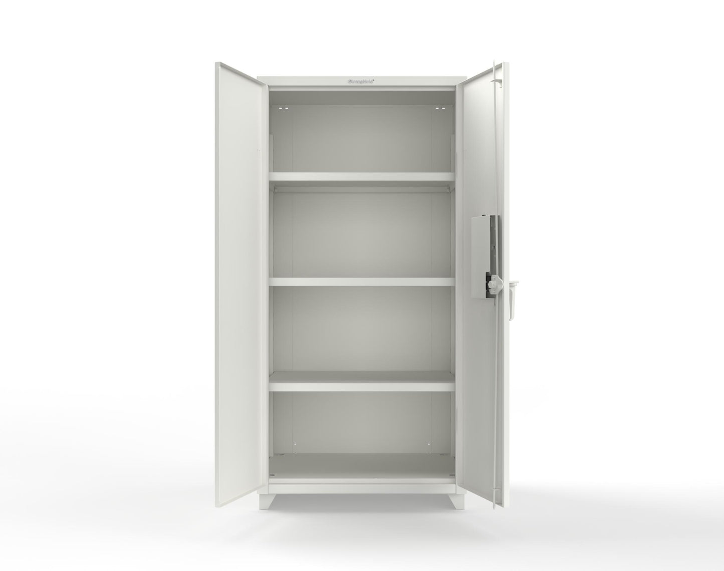 Extra Heavy Duty 14 GA Cabinet with 3 Shelves Secured by Electronic Lock & Card Reader (HID iClass) - 36 In. W x 24 In. D x 75 In. H - 36-243-PI-L-9003