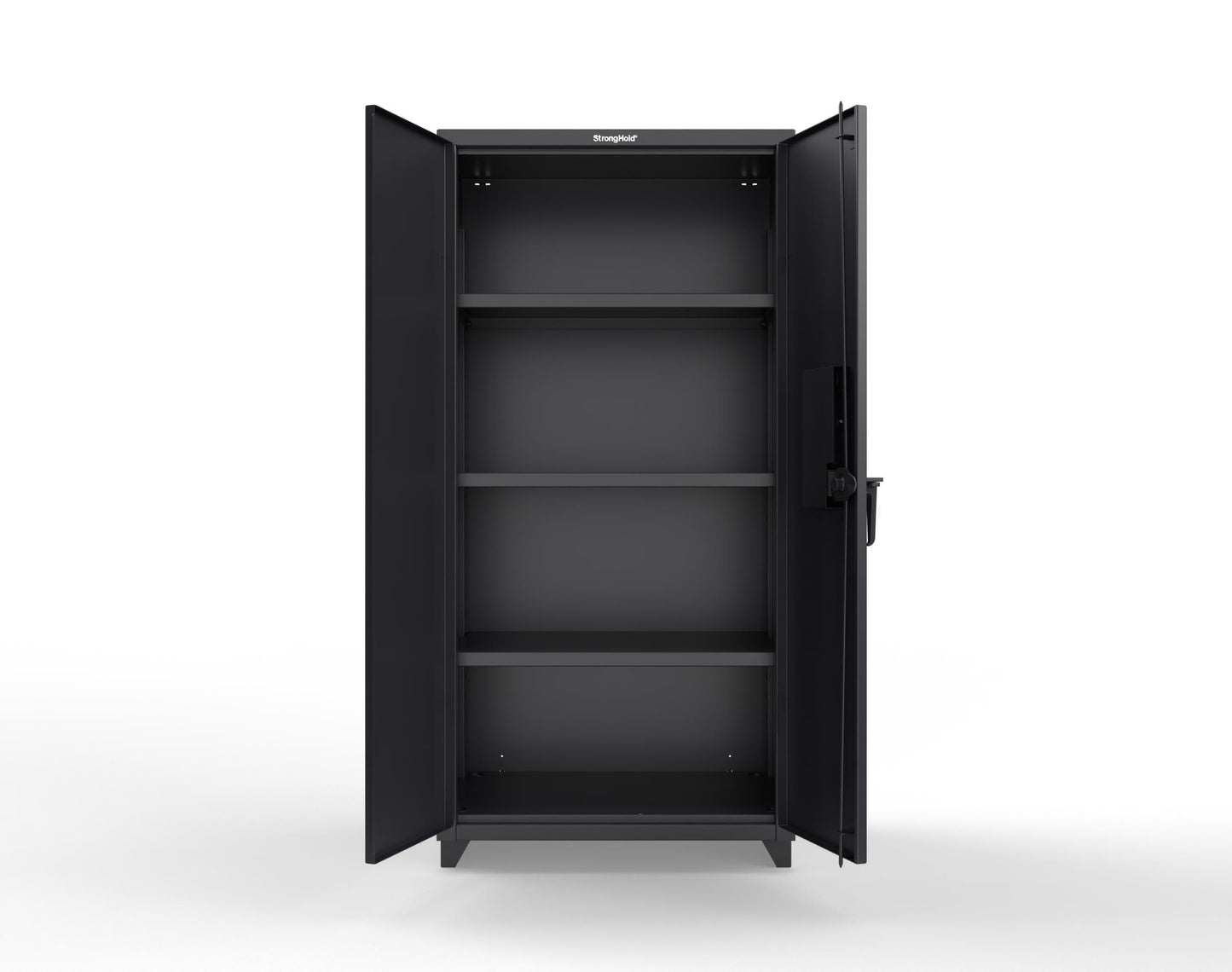 Extra Heavy Duty 14 GA Cabinet with 3 Shelves Secured by Electronic Lock & Card Reader (HID iClass) - 36 In. W x 24 In. D x 75 In. H - 36-243-PI-L-9005