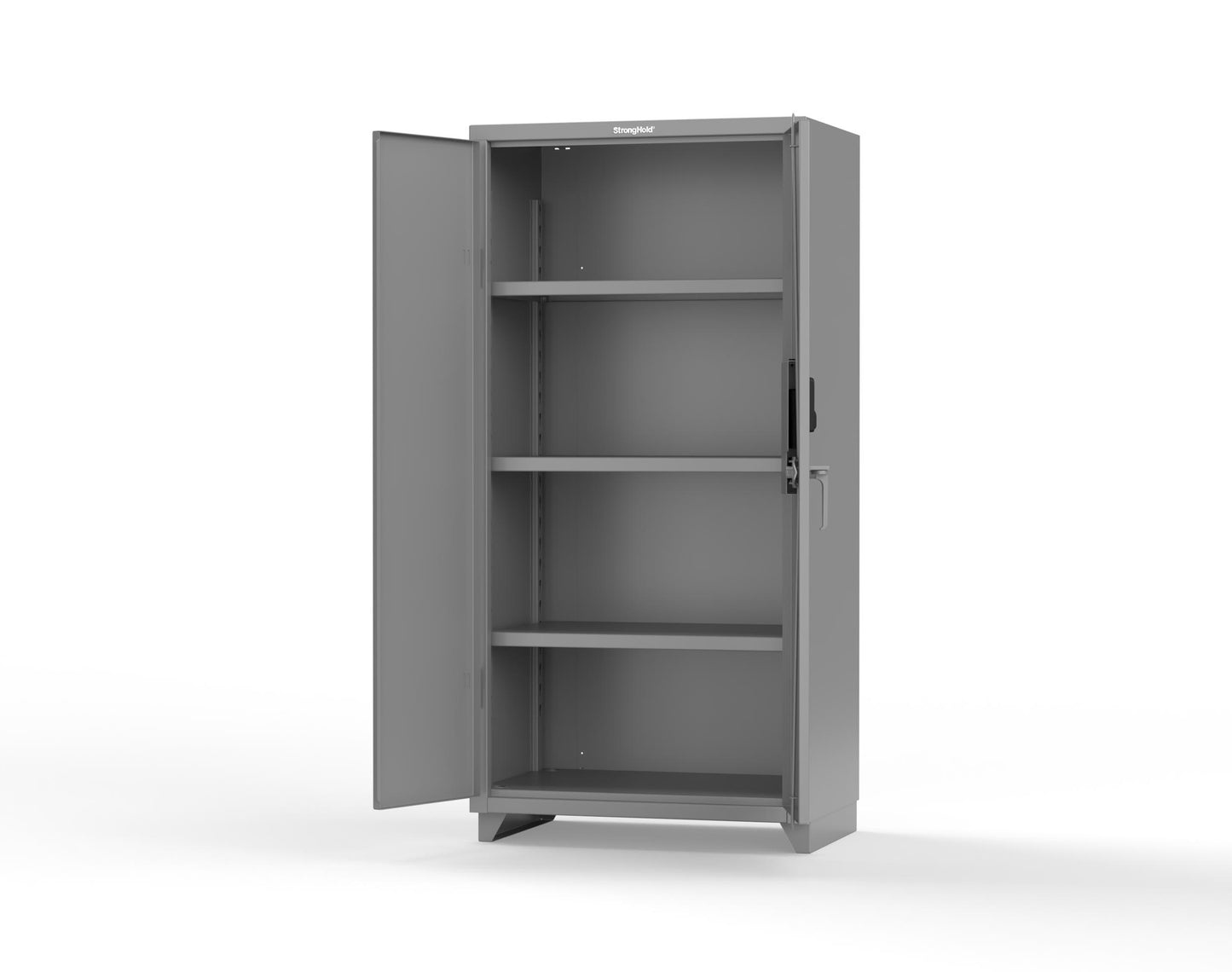 Extra Heavy Duty 14 GA Cabinet with 3 Shelves Secured by Electronic Lock & Card Reader (HID iClass) - 36 In. W x 24 In. D x 75 In. H - 36-243-PI-L-7037