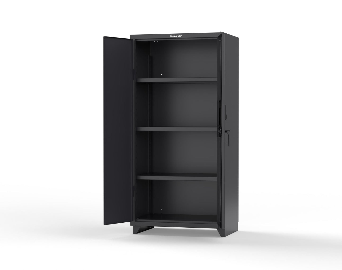 Extra Heavy Duty 14 GA Cabinet with 3 Shelves Secured by Electronic Lock & Card Reader (HID iClass) - 36 In. W x 24 In. D x 75 In. H - 36-243-PI-L-9005