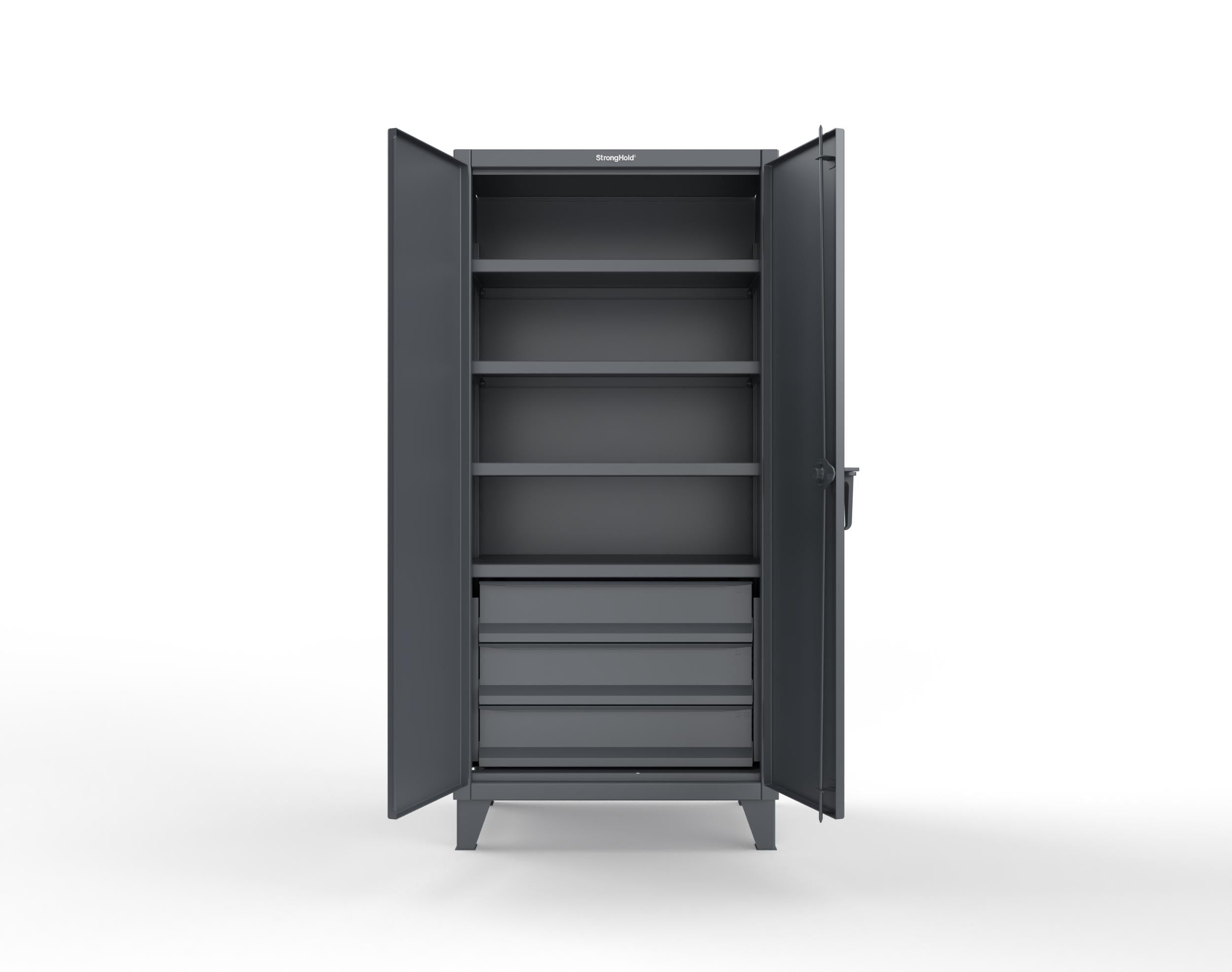 Extreme Duty 12 GA Cabinet w/ 3 Drawers, 36-244-3db | Strong Hold