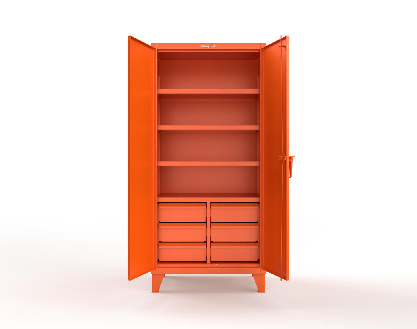 Extreme Duty 12 GA Cabinet with 6 Half-Width Drawers, 4 Shelves - 36 In. W x 24 In. D x 78 In. H - 36-244-6/5DB-2009