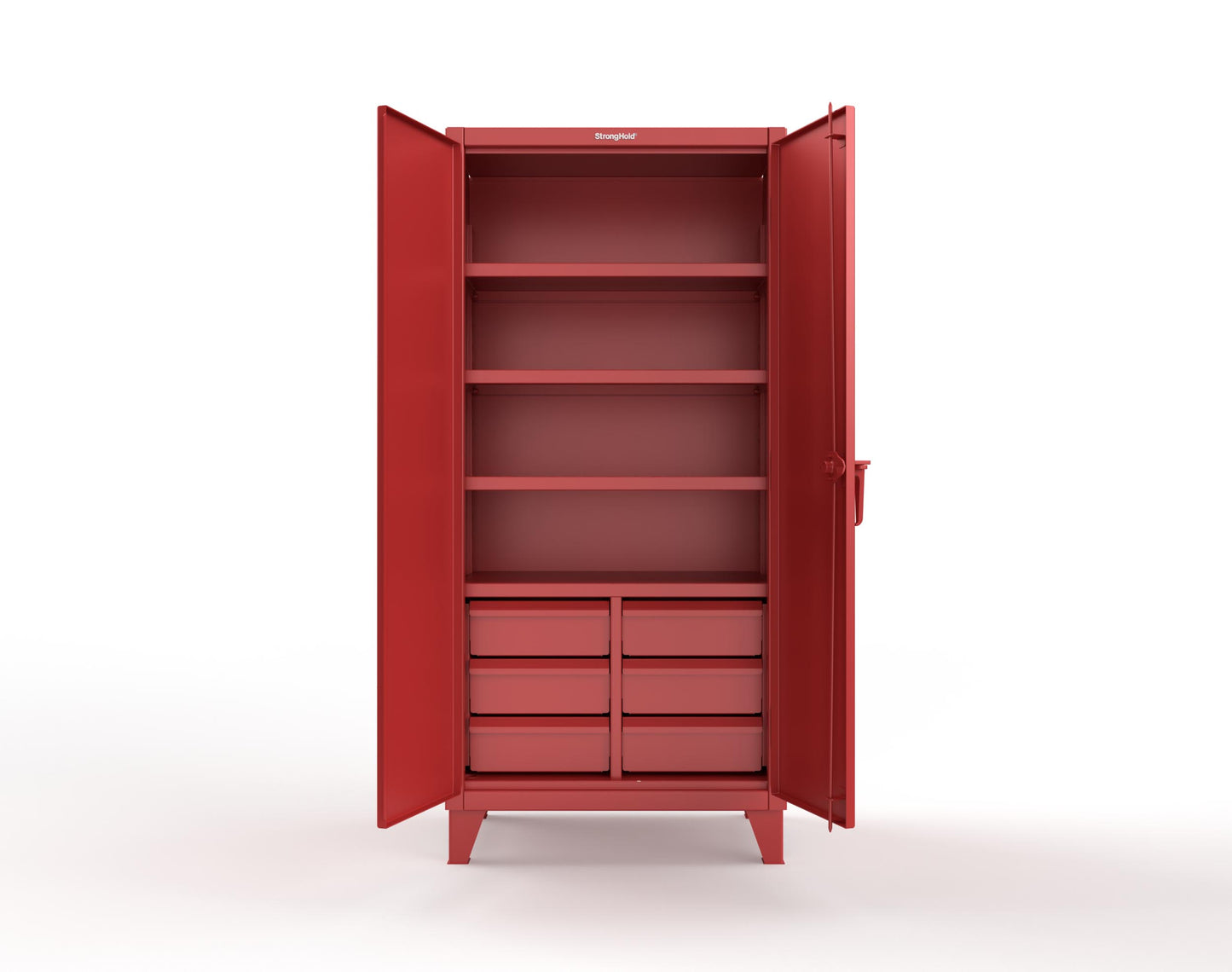 Extreme Duty 12 GA Cabinet with 6 Half-Width Drawers, 4 Shelves - 36 In. W x 24 In. D x 78 In. H - 36-244-6/5DB-3001