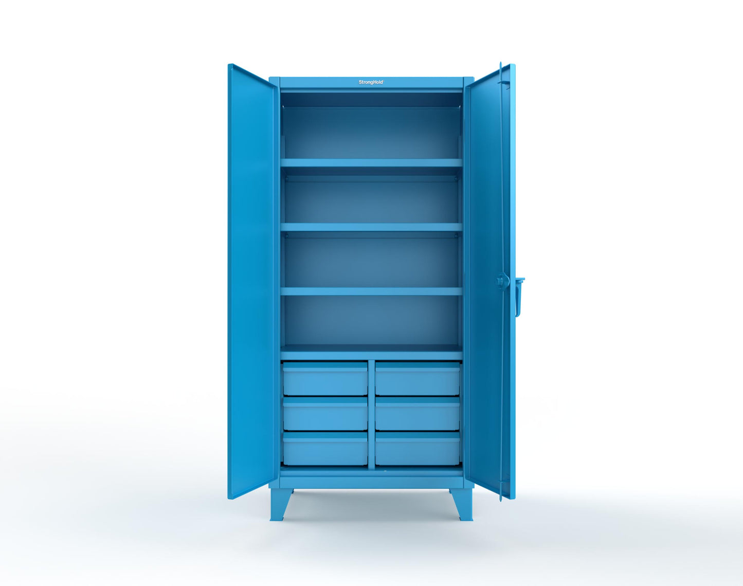 Extreme Duty 12 GA Cabinet with 6 Half-Width Drawers, 4 Shelves - 36 In. W x 24 In. D x 78 In. H - 36-244-6/5DB-5012