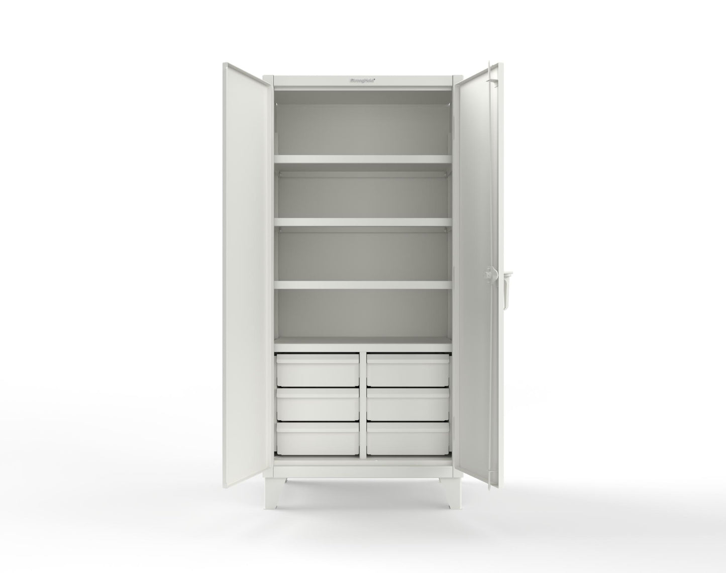 Extreme Duty 12 GA Cabinet with 6 Half-Width Drawers, 4 Shelves - 36 In. W x 24 In. D x 78 In. H - 36-244-6/5DB-9003