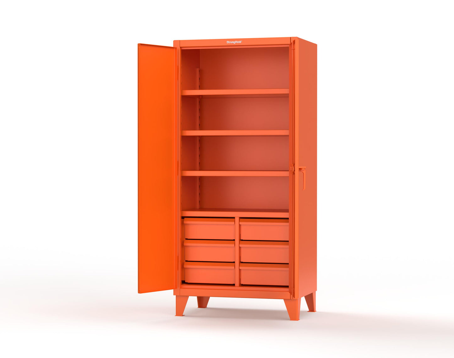 Extreme Duty 12 GA Cabinet with 6 Half-Width Drawers, 4 Shelves - 36 In. W x 24 In. D x 78 In. H - 36-244-6/5DB-2009