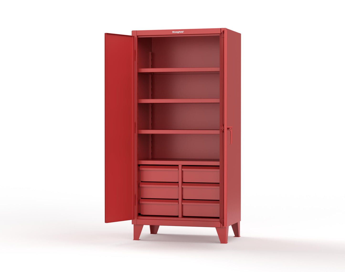 Extreme Duty 12 GA Cabinet with 6 Half-Width Drawers, 4 Shelves - 36 In. W x 24 In. D x 78 In. H - 36-244-6/5DB-3001