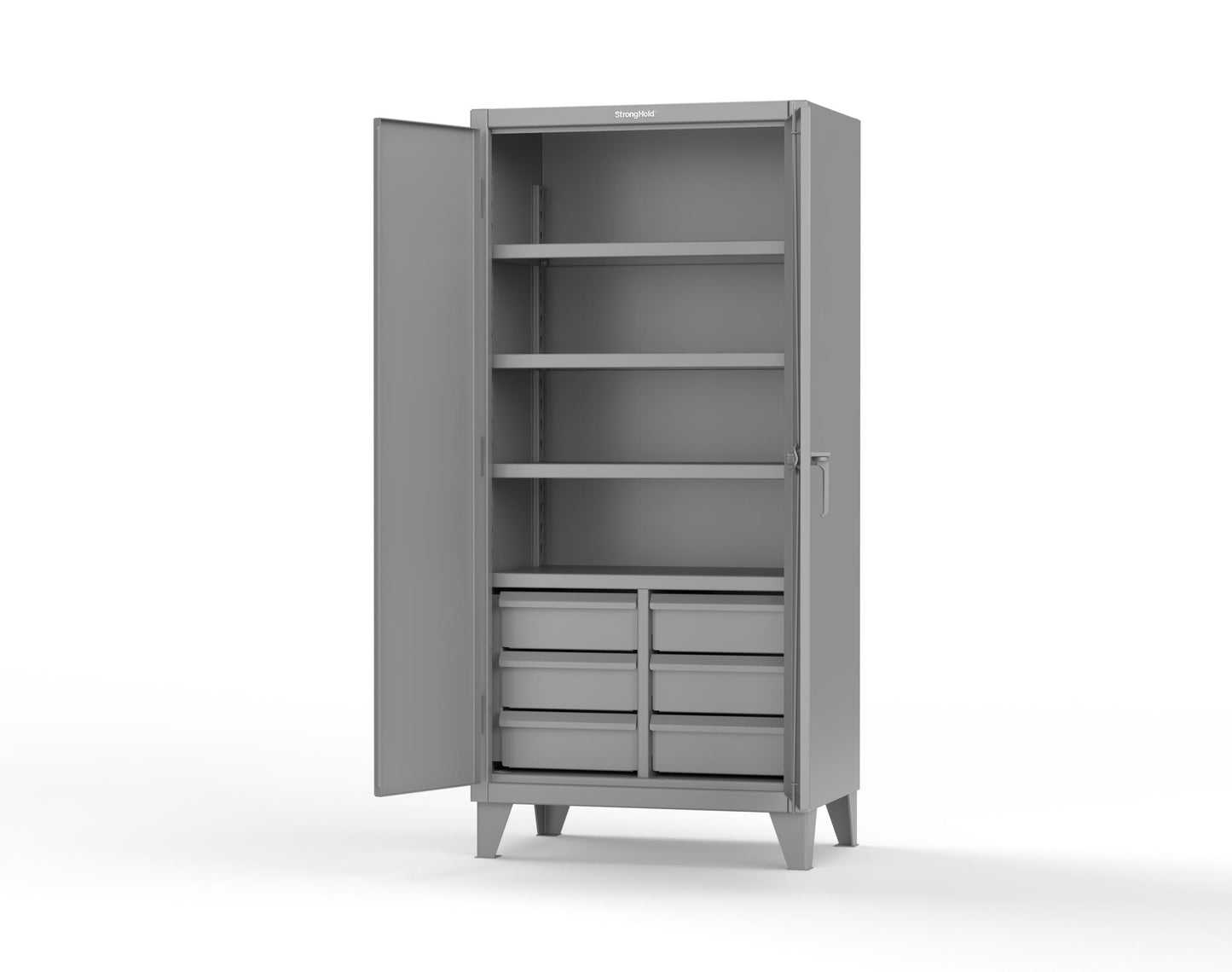 Extreme Duty 12 GA Cabinet with 6 Half-Width Drawers, 4 Shelves - 36 In. W x 24 In. D x 78 In. H - 36-244-6/5DB-7037