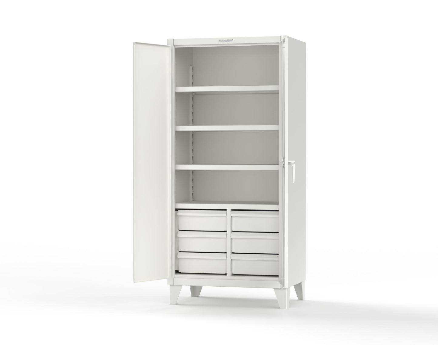 Extreme Duty 12 GA Cabinet with 6 Half-Width Drawers, 4 Shelves - 36 In. W x 24 In. D x 78 In. H - 36-244-6/5DB-9003