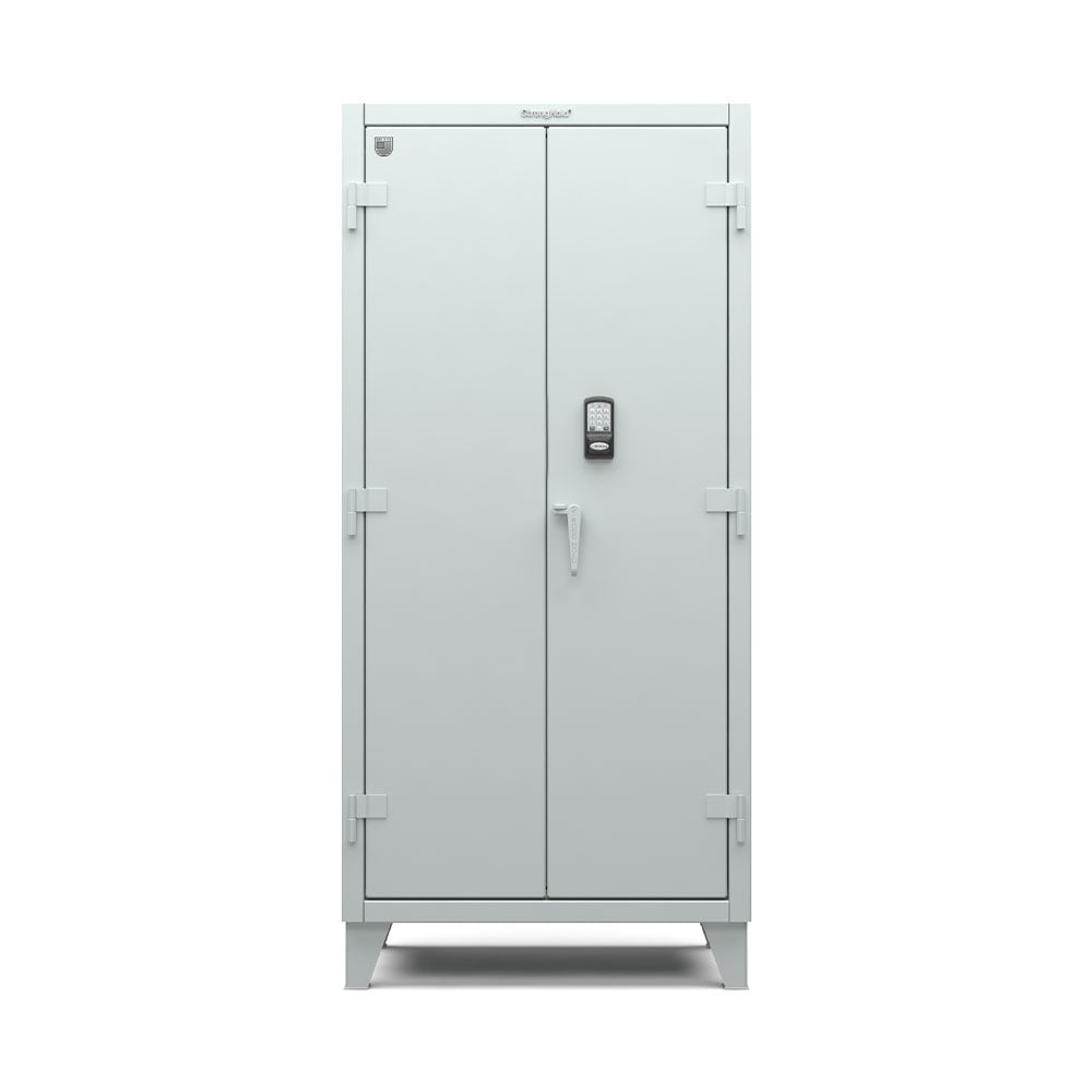 Extreme Duty 12 GA Cabinet with 4 Shelves Secured by Electronic Lock & Card Reader (HID) - 36 In. W x 24 In. D x 78 In. H