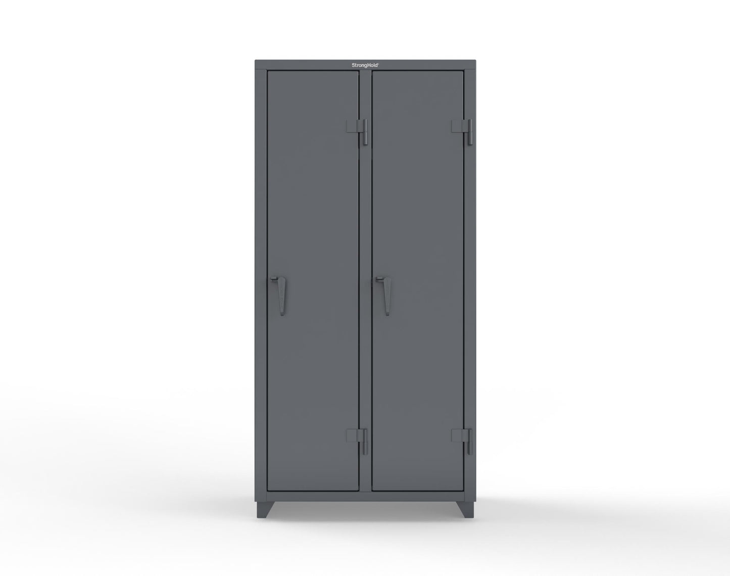 Extra Heavy Duty 14 GA Single-Tier Locker with Shelf and Hanger Rod, 2 Compartments - 36 in. W x 18 in. D x 75 in. H - 36-2D-18-1T-L-7024