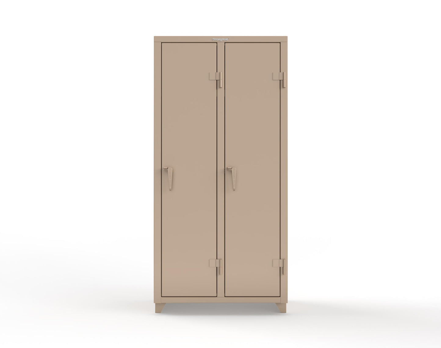 Extra Heavy Duty 14 GA Single-Tier Locker with Shelf and Hanger Rod, 2 Compartments - 36 in. W x 18 in. D x 75 in. H - 36-2D-18-1T-L-1019