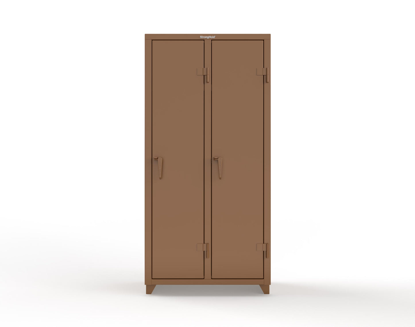 Extra Heavy Duty 14 GA Single-Tier Locker with Shelf and Hanger Rod, 2 Compartments - 36 in. W x 18 in. D x 75 in. H - 36-2D-18-1T-L-8008