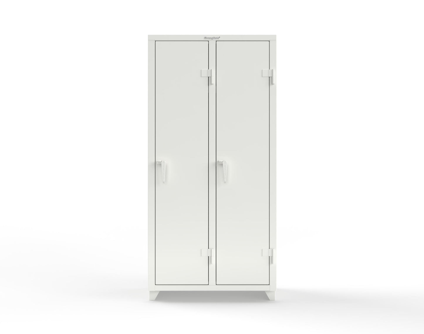 Extra Heavy Duty 14 GA Single-Tier Locker with Shelf and Hanger Rod, 2 Compartments - 36 in. W x 18 in. D x 75 in. H - 36-2D-18-1T-L-9003