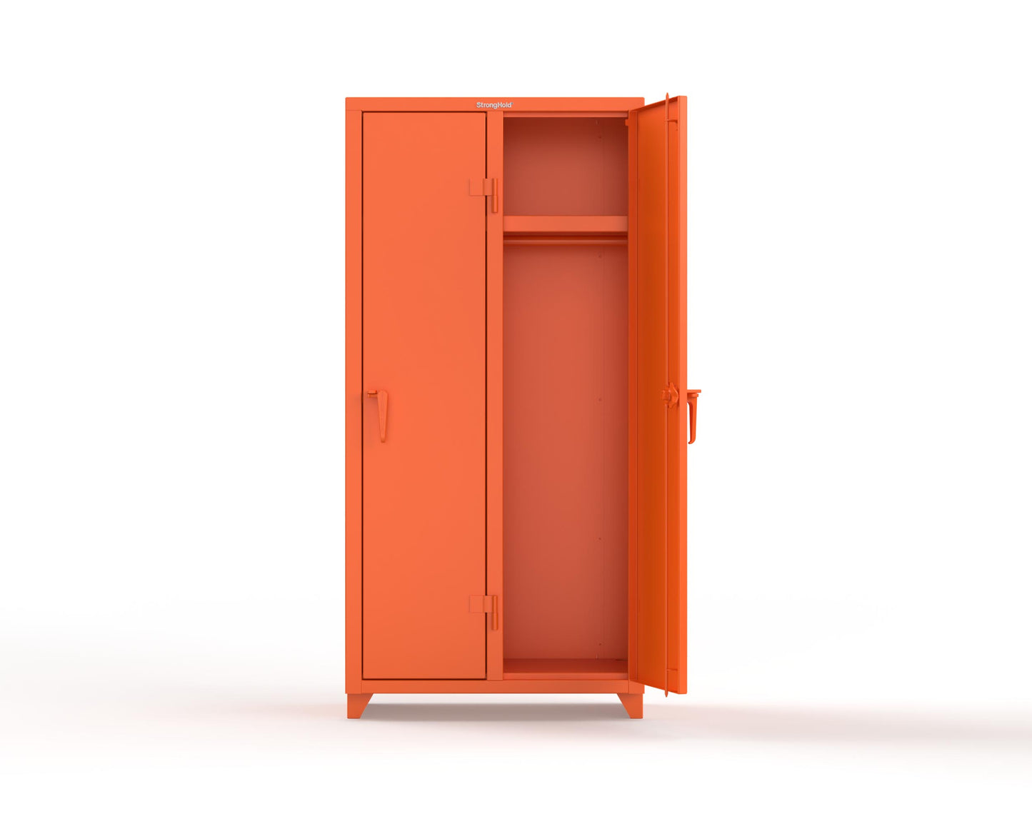 Extra Heavy Duty 14 GA Single-Tier Locker with Shelf and Hanger Rod, 2 Compartments - 36 in. W x 18 in. D x 75 in. H - 36-2D-18-1T-L-2009