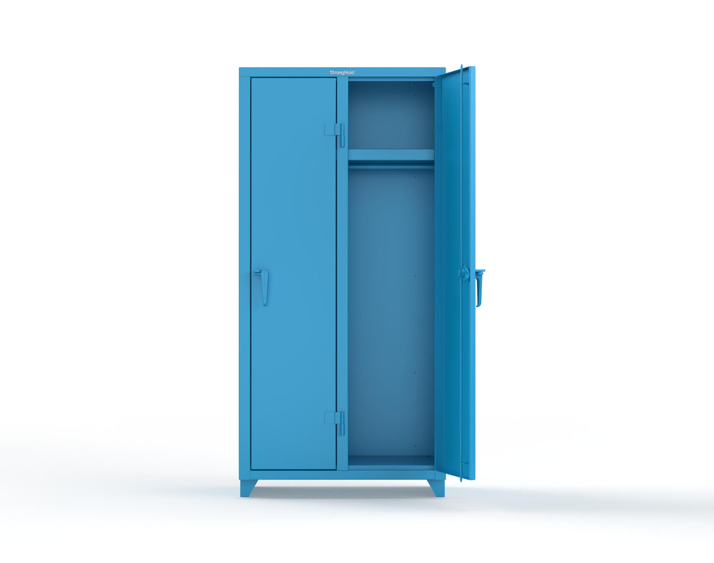 Extra Heavy Duty 14 GA Single-Tier Locker with Shelf and Hanger Rod, 2 Compartments - 36 in. W x 18 in. D x 75 in. H - 36-2D-18-1T-L-5012