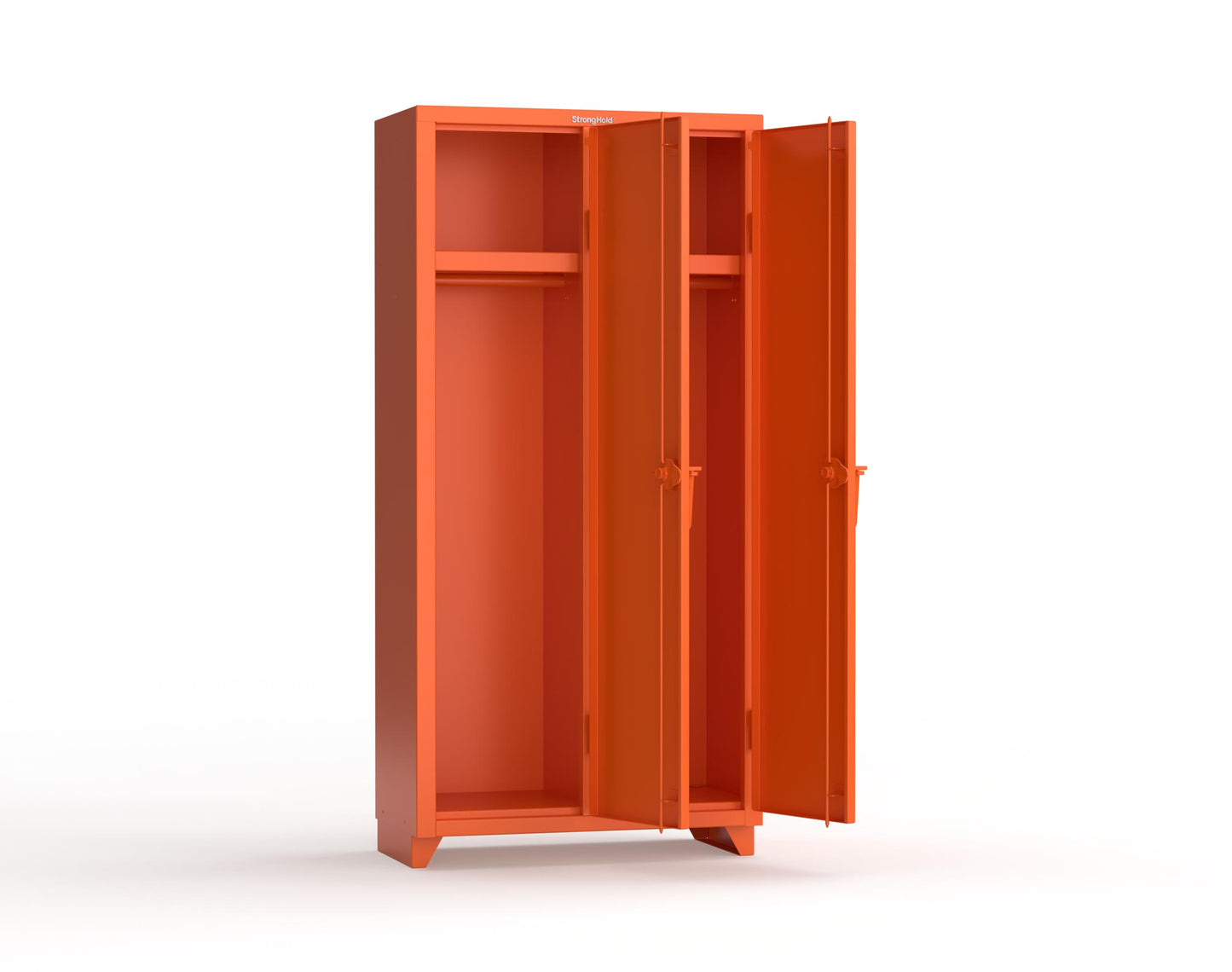 Extra Heavy Duty 14 GA Single-Tier Locker with Shelf and Hanger Rod, 2 Compartments - 36 in. W x 18 in. D x 75 in. H - 36-2D-18-1T-L-2009