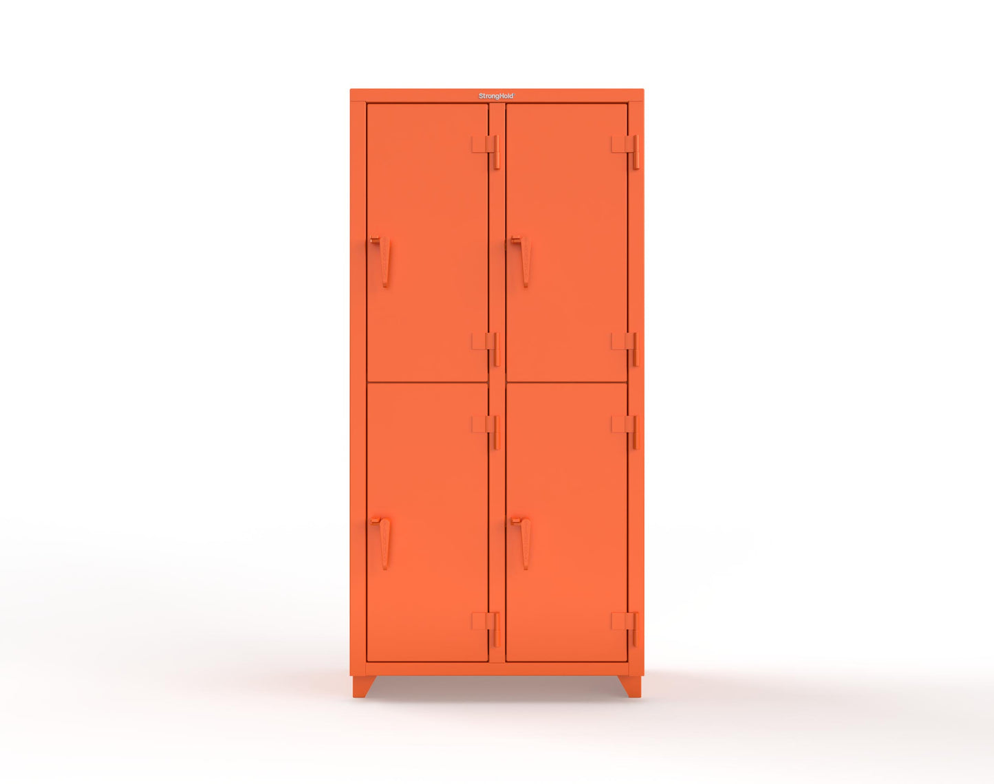 Extra Heavy Duty 14 GA Double-Tier Locker, 4 Compartments - 36 in. W x 18 in. D x 75 in. H - 36-4D-18-2T-L-2009