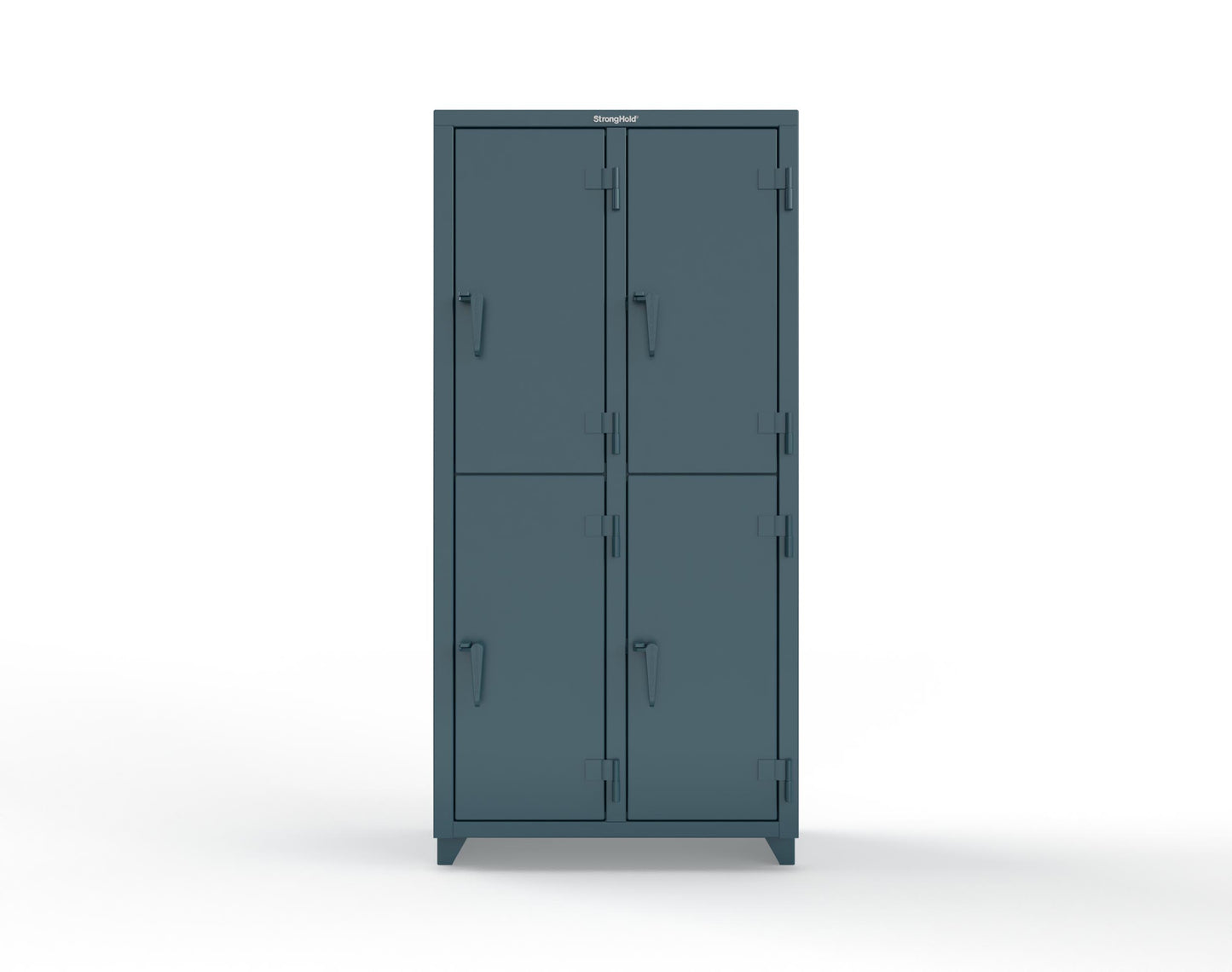 Extra Heavy Duty 14 GA Double-Tier Locker, 4 Compartments - 36 in. W x 18 in. D x 75 in. H - 36-4D-18-2T-L-5001
