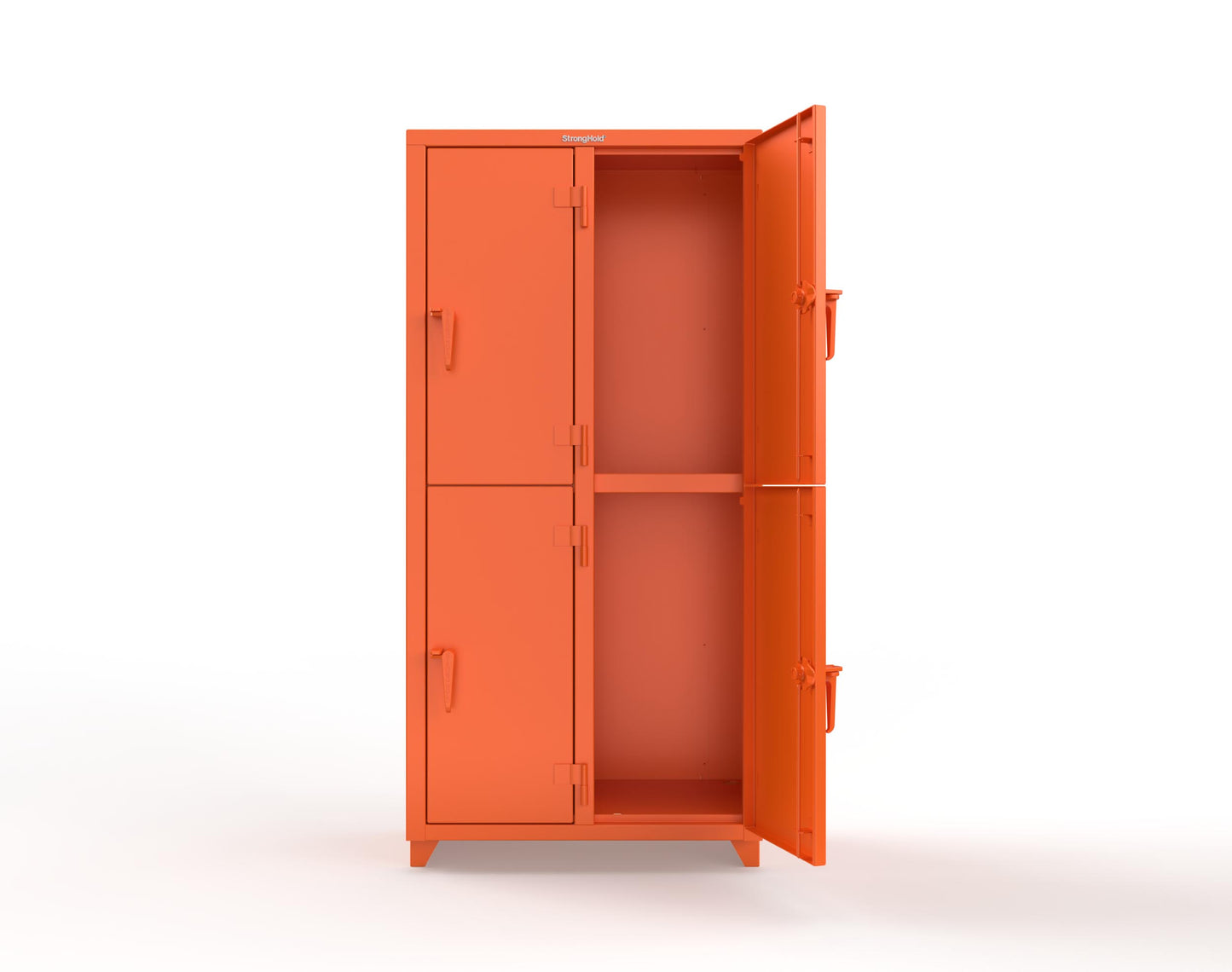 Extra Heavy Duty 14 GA Double-Tier Locker, 4 Compartments - 36 in. W x 18 in. D x 75 in. H - 36-4D-18-2T-L-2009