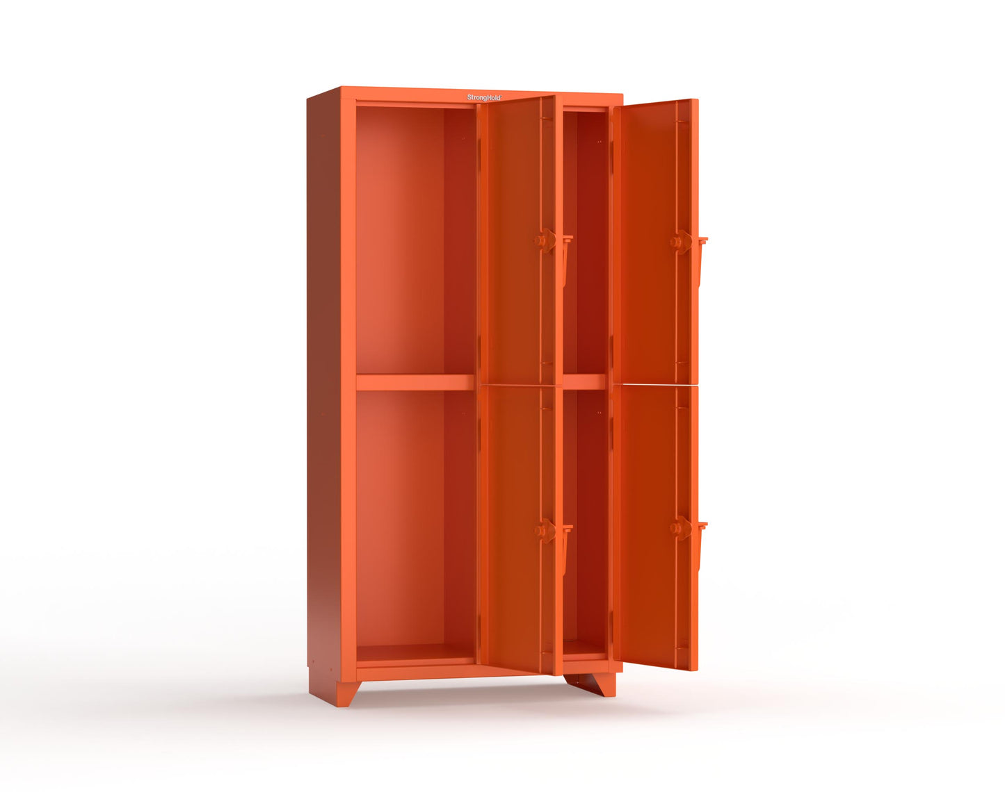 Extra Heavy Duty 14 GA Double-Tier Locker, 4 Compartments - 36 in. W x 18 in. D x 75 in. H - 36-4D-18-2T-L-2009