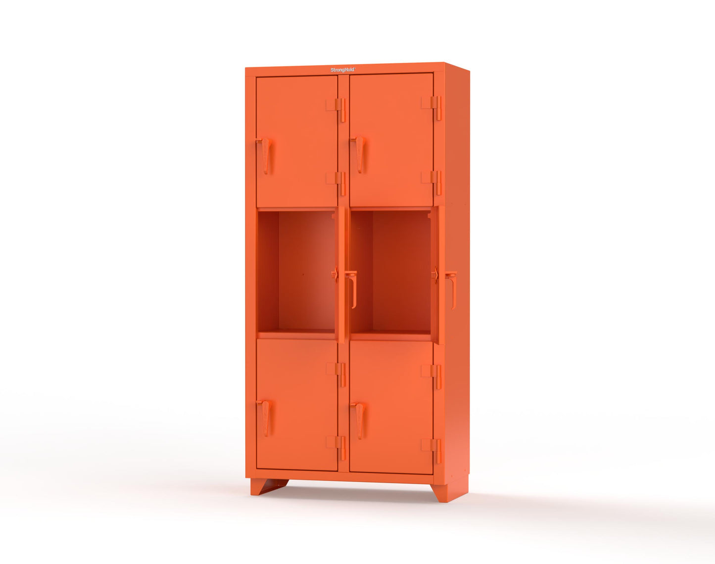 Extra Heavy Duty 14 GA Triple-Tier Locker, 6 Compartments - 36 in. W x 18 in. D x 75 in. H - 36-6D-18-3T-L-2009