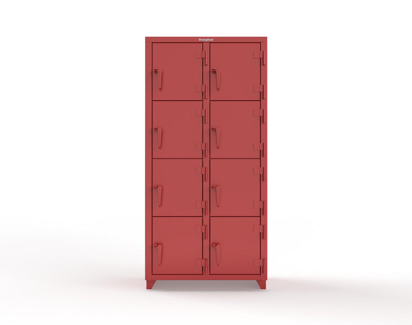 Extra Heavy Duty 14 GA 4-Tier Locker, 8 Compartments - 36 in. W x 18 in. D x 75 in. H - 36-8D-18-4T-L-3001