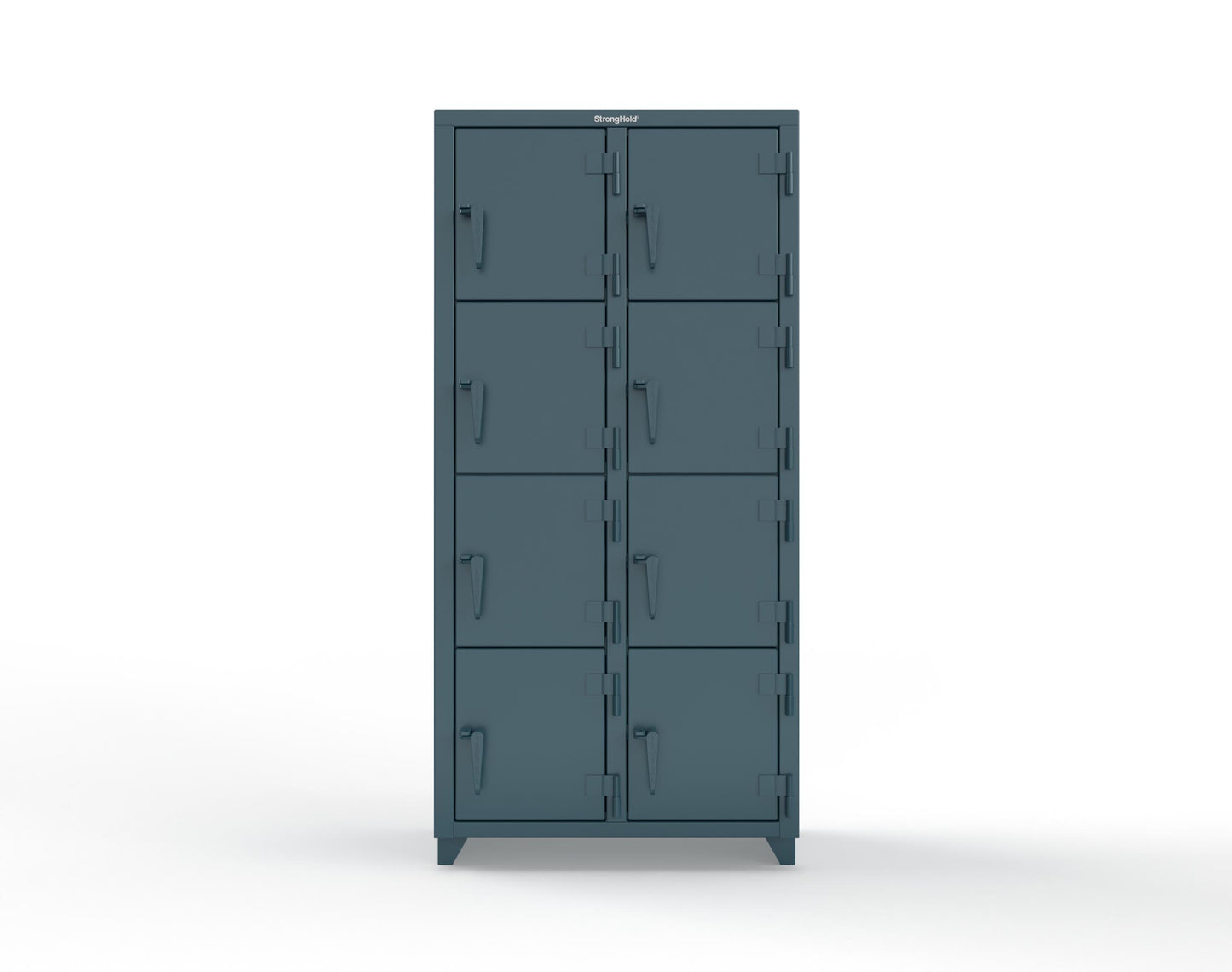 Extra Heavy Duty 14 GA 4-Tier Locker, 8 Compartments - 36 in. W x 18 in. D x 75 in. H - 36-8D-18-4T-L-5001