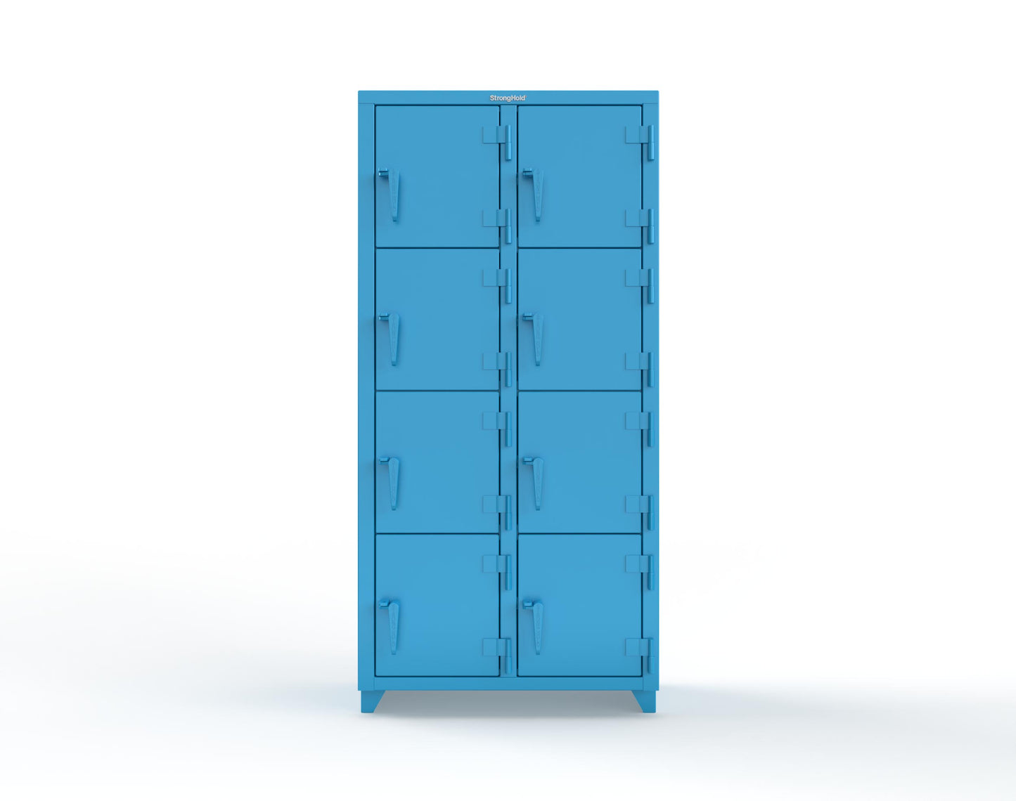 Extra Heavy Duty 14 GA 4-Tier Locker, 8 Compartments - 36 in. W x 18 in. D x 75 in. H - 36-8D-18-4T-L-5012