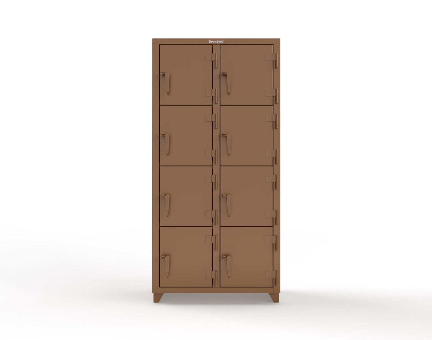 Extra Heavy Duty 14 GA 4-Tier Locker, 8 Compartments - 36 in. W x 18 in. D x 75 in. H - 36-8D-18-4T-L-8008